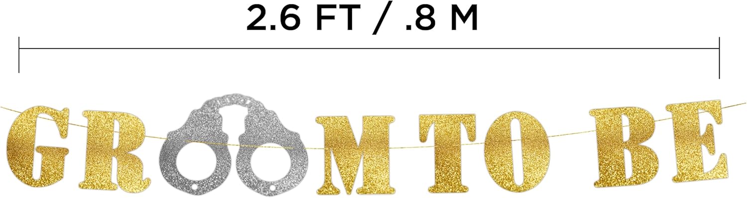 Groom to Be Gold Glitter Banner - Bachelor Party Decor