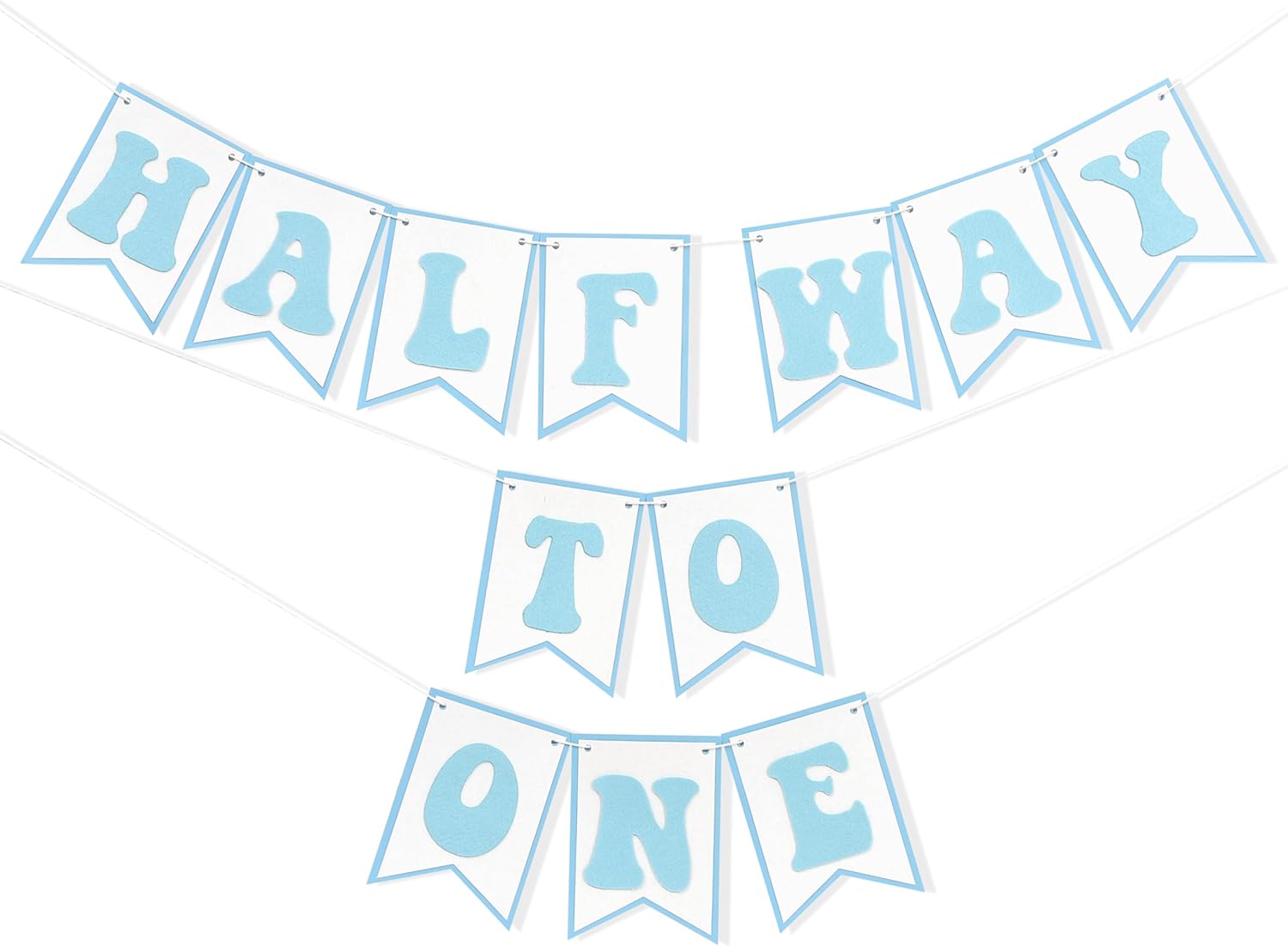 Blue Half Way To One Birthday Banner Decor