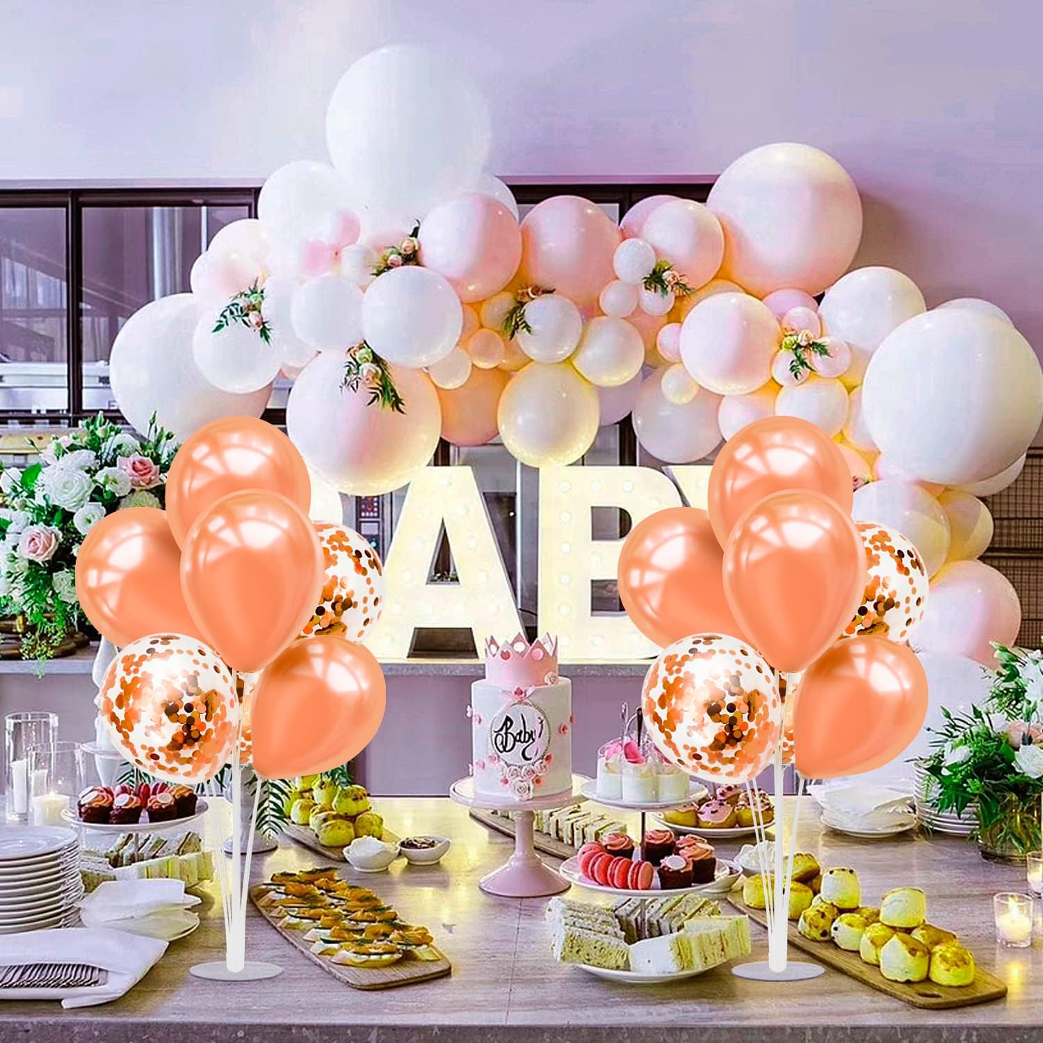 Rose Gold Balloon Stand Centerpiece Table Decor for Celebrations