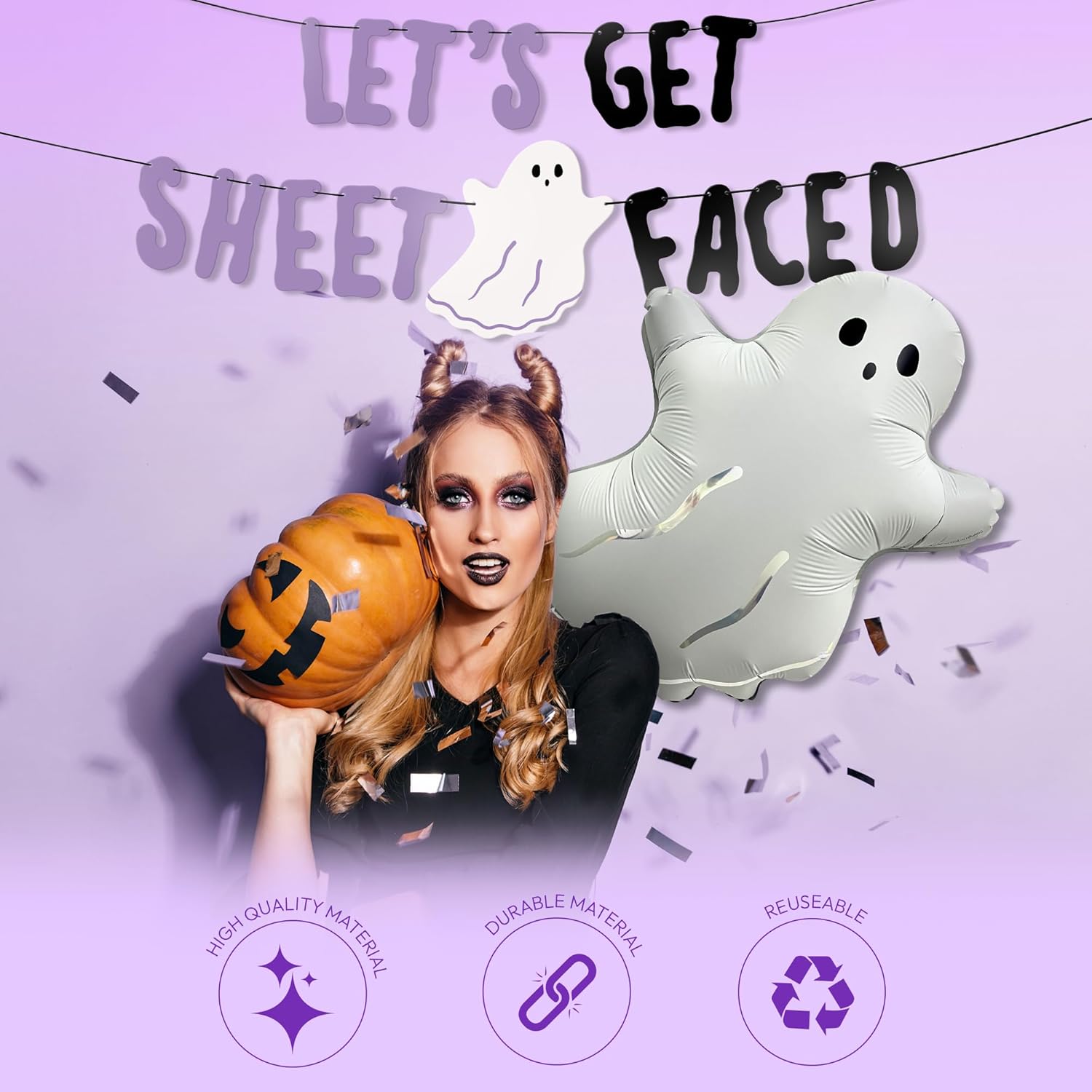 HOUSE OF PARTY Halloween Banner with Foil Balloons