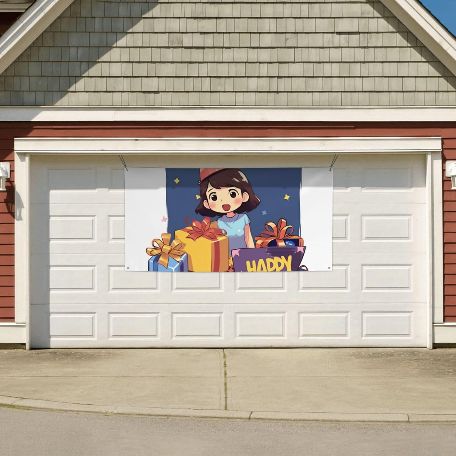 Cartoon Birthday Photo Backdrop Flag 24x47 Inch