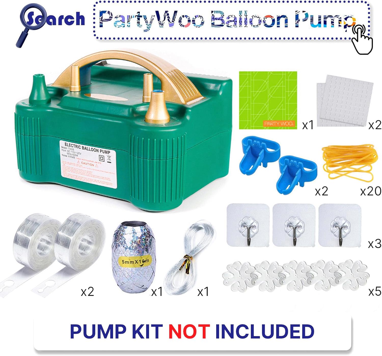 PartyWoo 120 White Balloons Different Sizes Decoration Kit