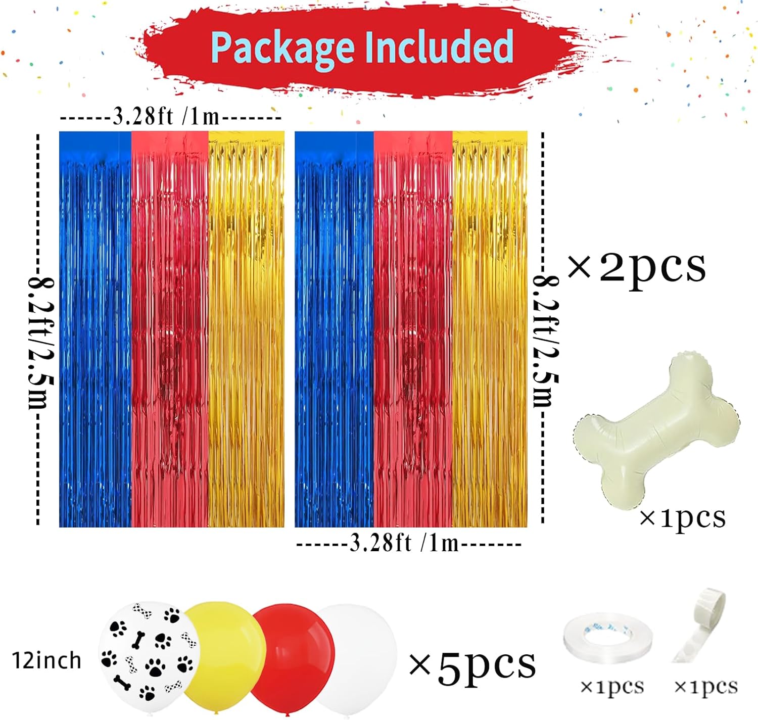 23Pcs Cartoon Paw Birthday Decorations for Kids Party