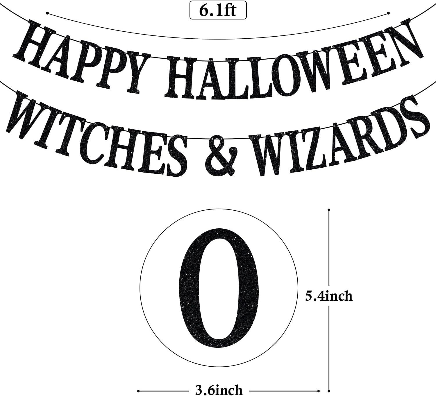 Happy Halloween Banner Witches Wizards Decor