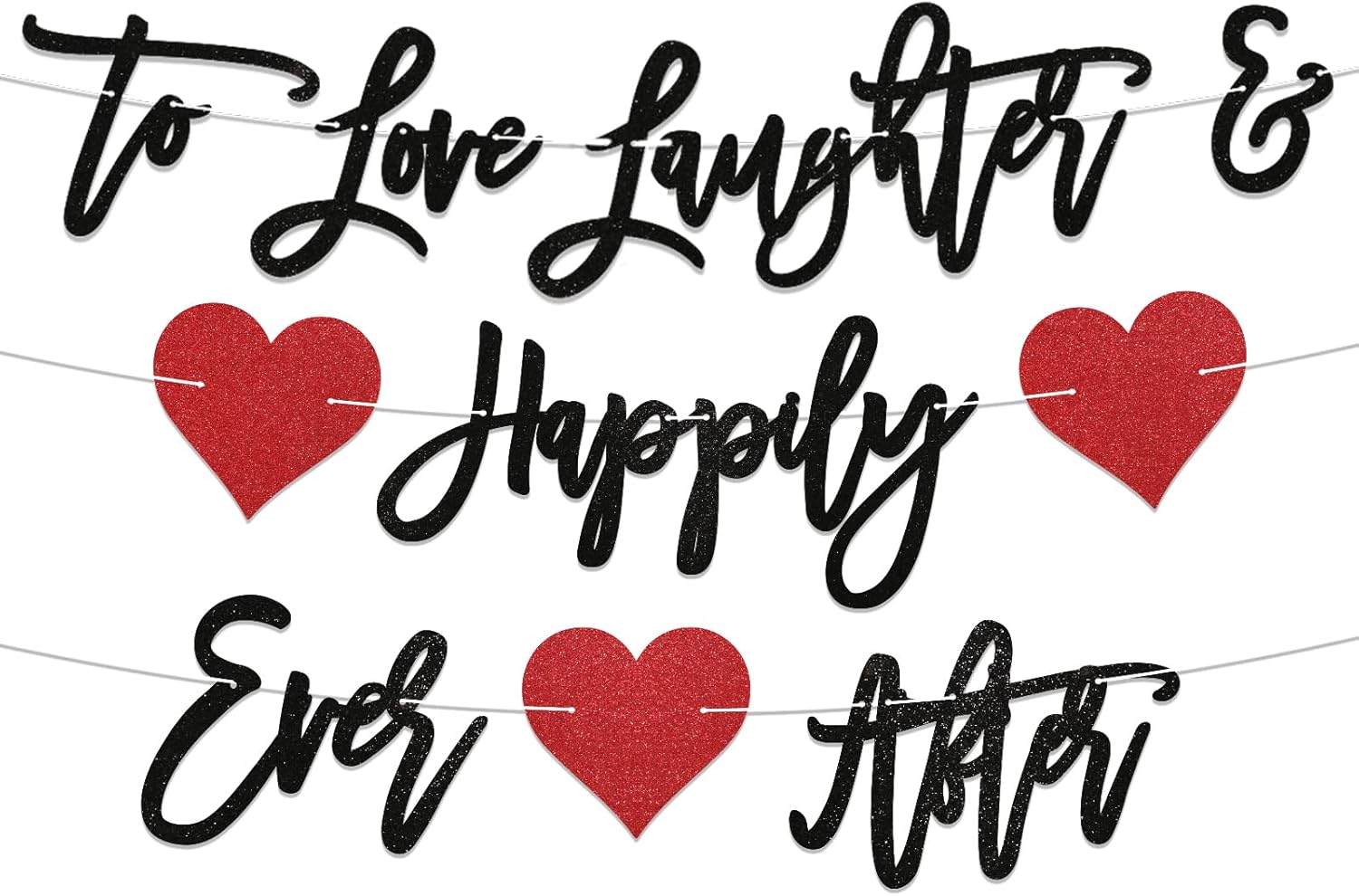 Pre-Strung Love Laughter Happily Ever After Wedding Banner