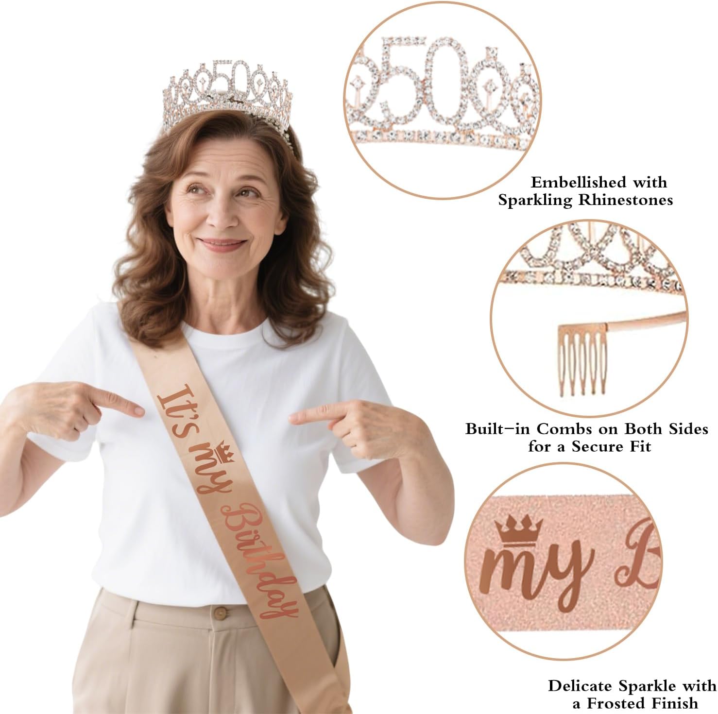 50th Birthday Decor Set 59 pcs Rose Gold Party Essentials