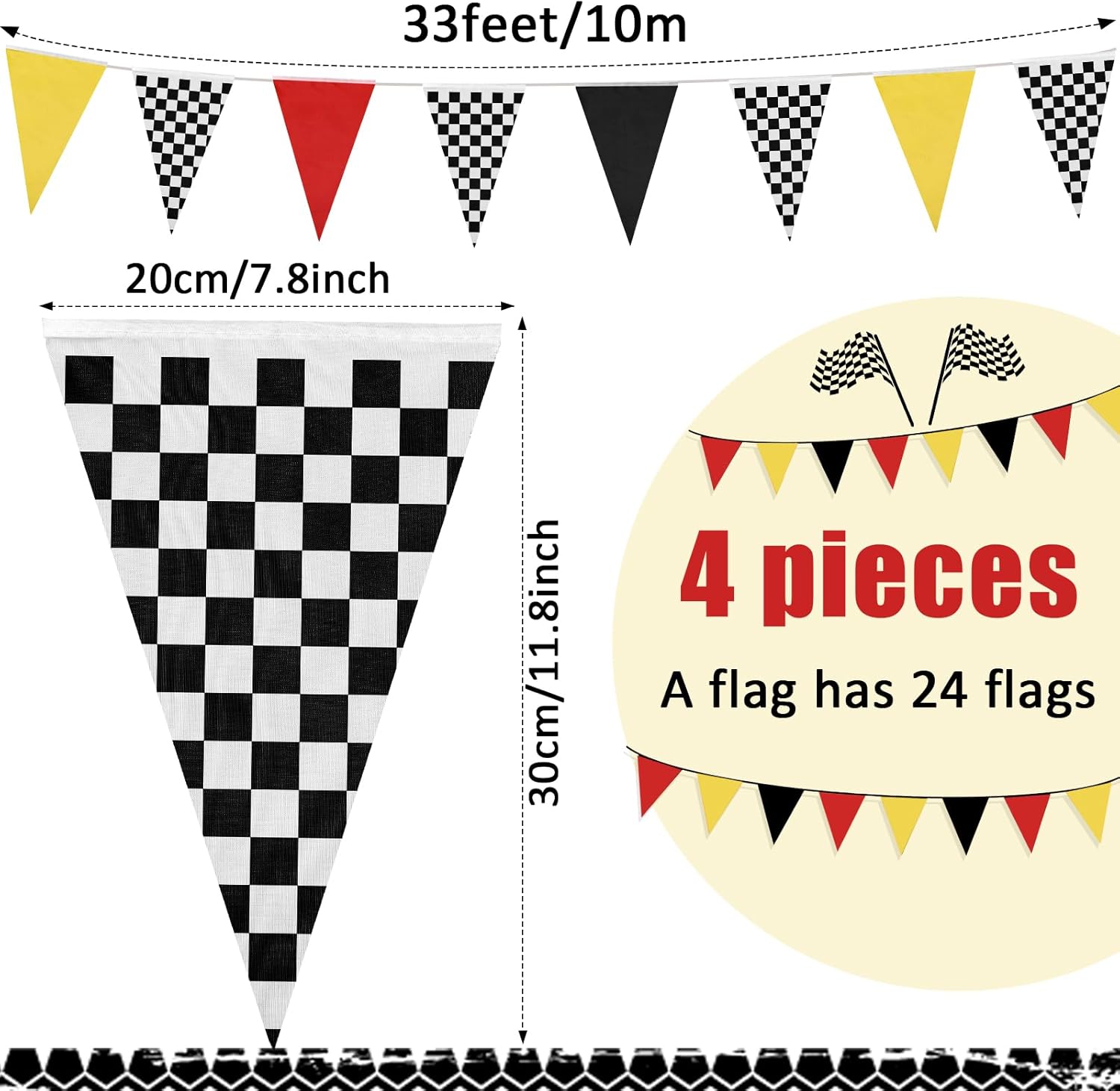 131 Feet Truck Themed Bunting Banner Garland 4 Pcs