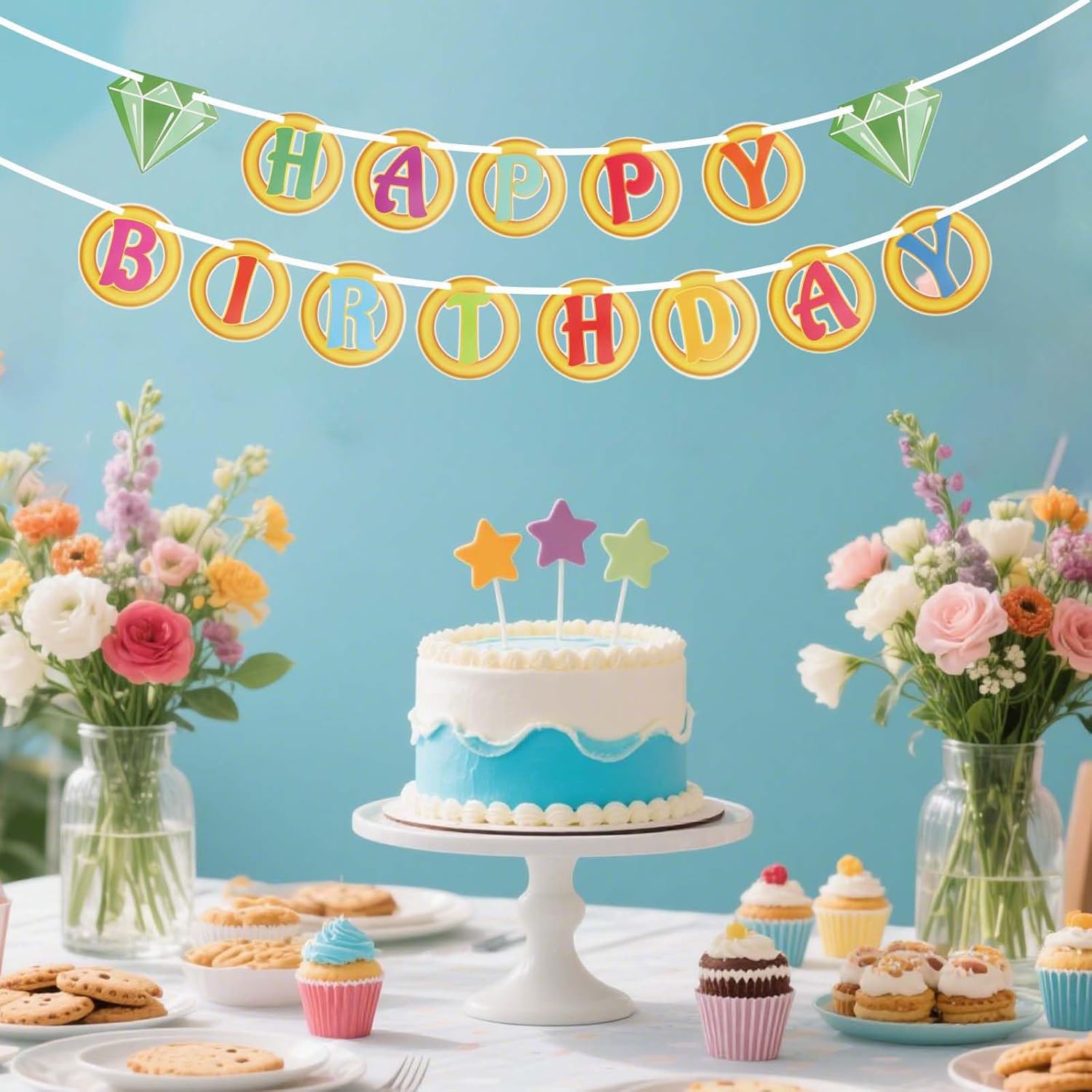 Hedgehog Birthday Banner Set Prestrung Decor for Boys Party