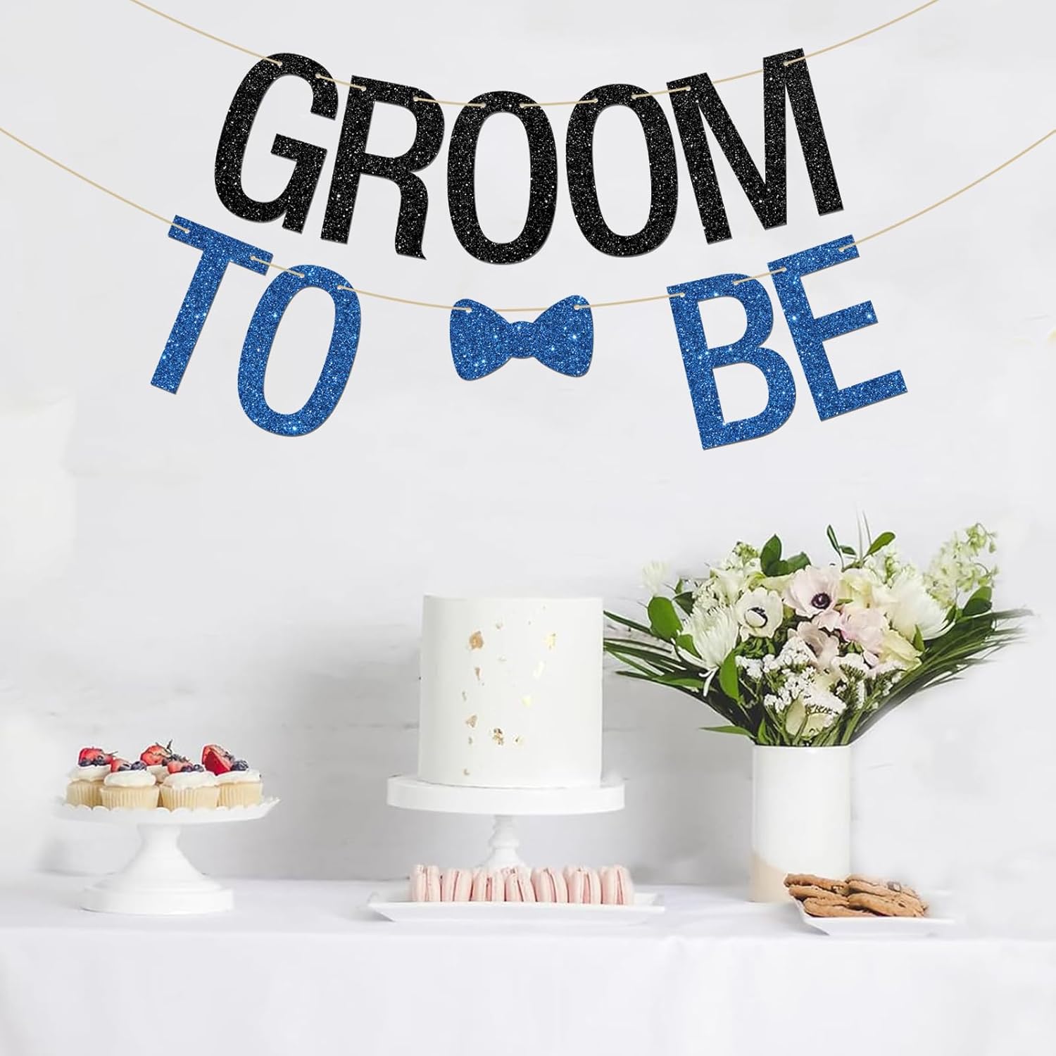 Funny Groom To Be Banner with Glitter Letters