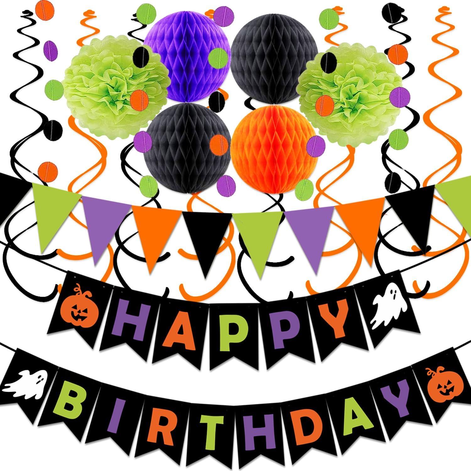 Saliyaa Halloween Birthday Decor Banners