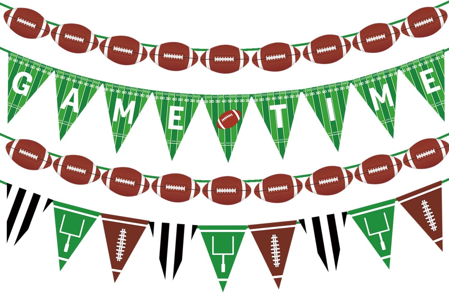 Doumeny Football Game Bunting Banner Set