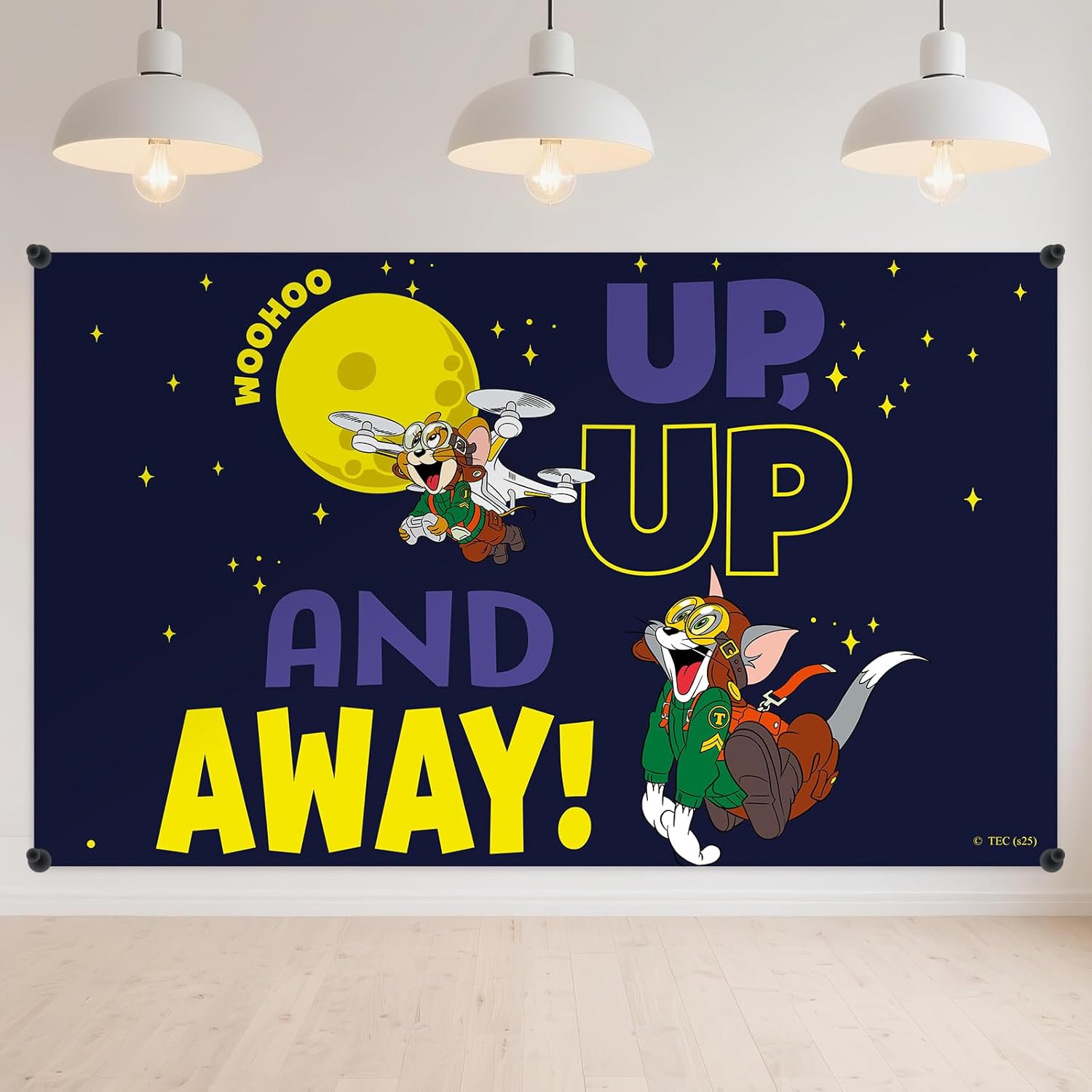 Y-times Cartoon Birthday Banner Backdrop 3x5ft