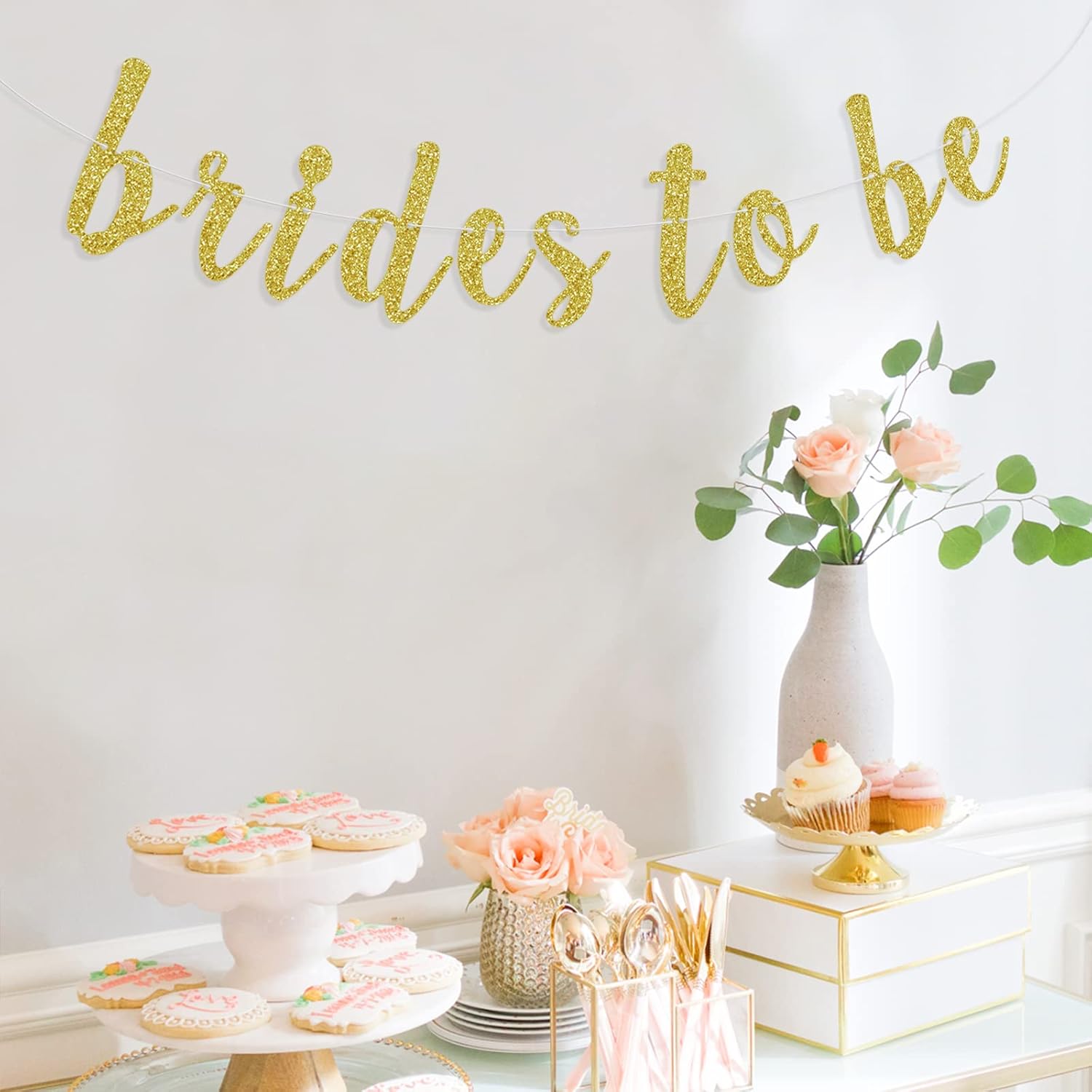 Brides To Be Banner with Gold Glitter