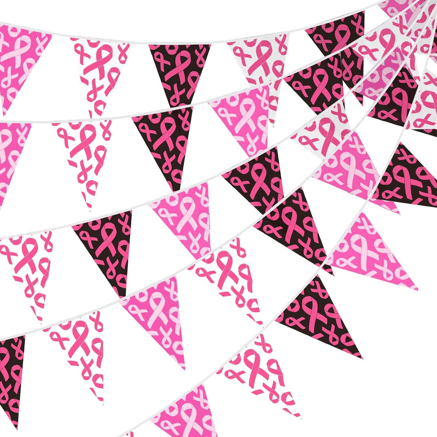 49 Ft Breast Cancer Awareness Pennant Banner Set