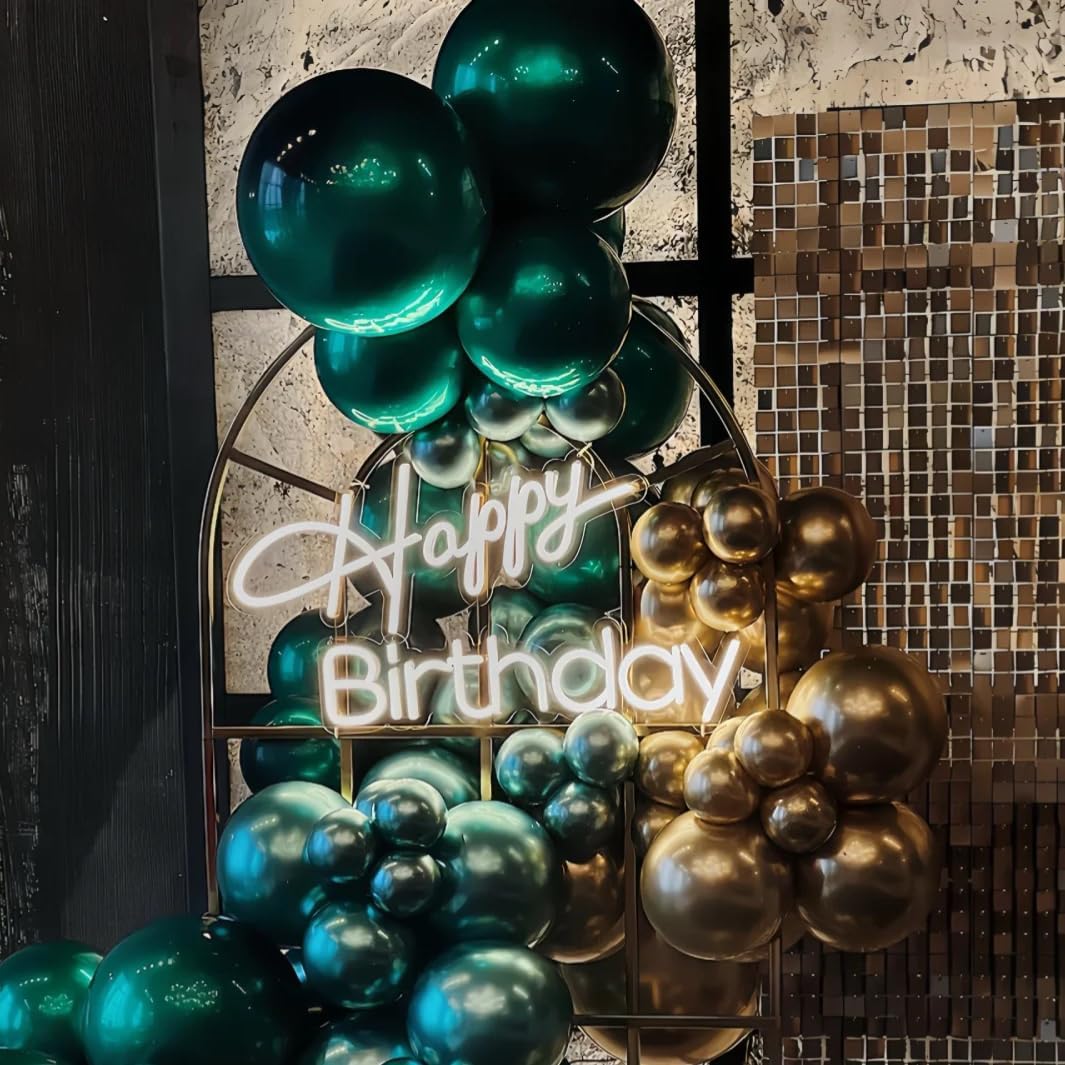 Green and Gold Balloons 75PCS 12in 5in Party Decor Set
