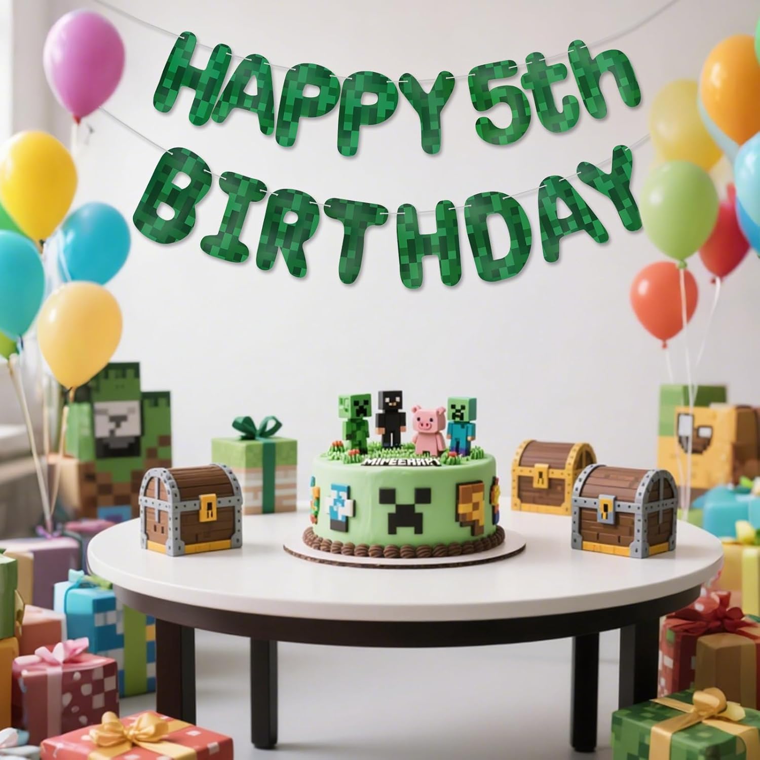 Minecraft Birthday Banner for Kids Parties and Gaming Events