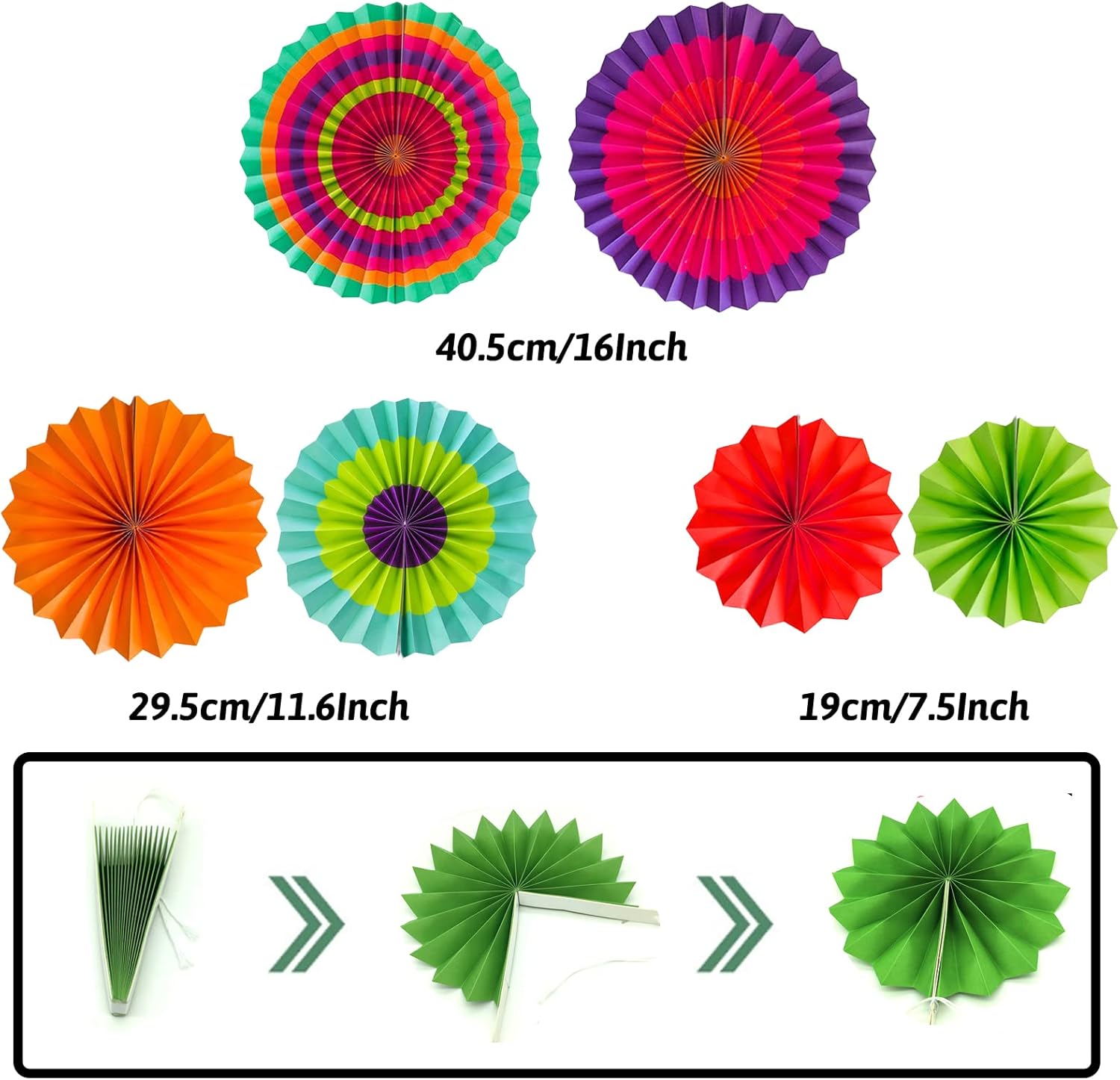 Fiesta Party Decorations Set Multicoloured Fans Pompoms Balloons
