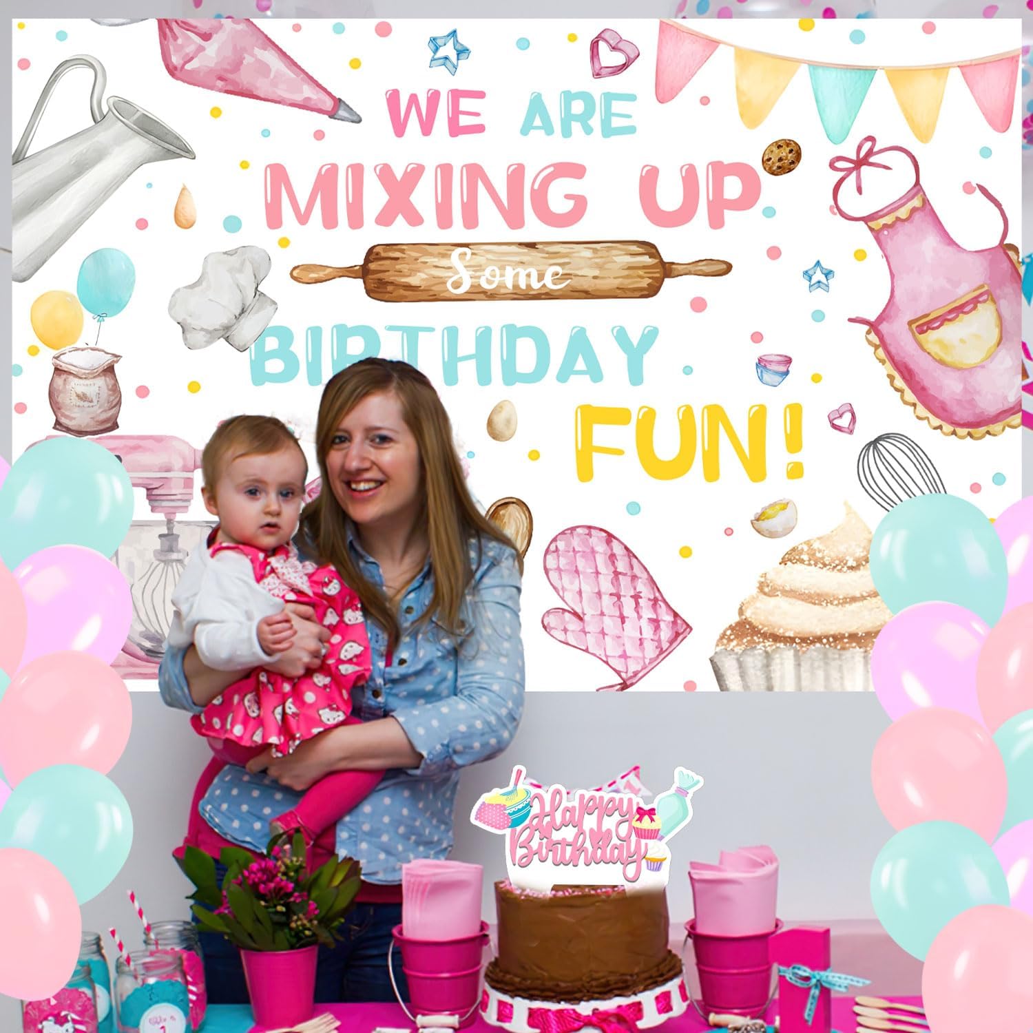 59 Pcs Baking Birthday Party Supplies Set