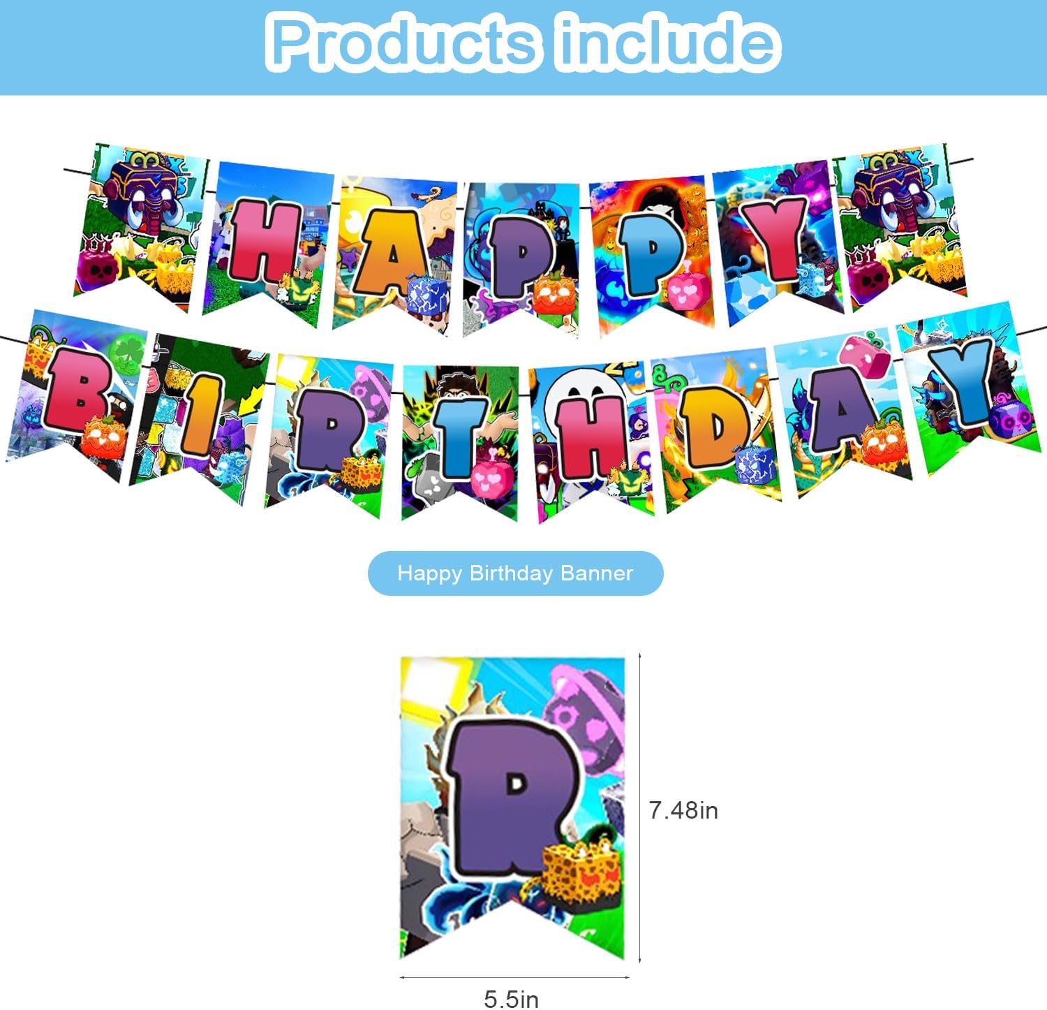 Blox Fruits Party Decorations Set