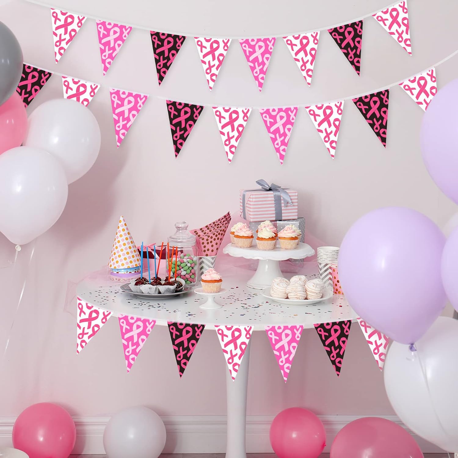 49 Ft Breast Cancer Awareness Pennant Banner Set