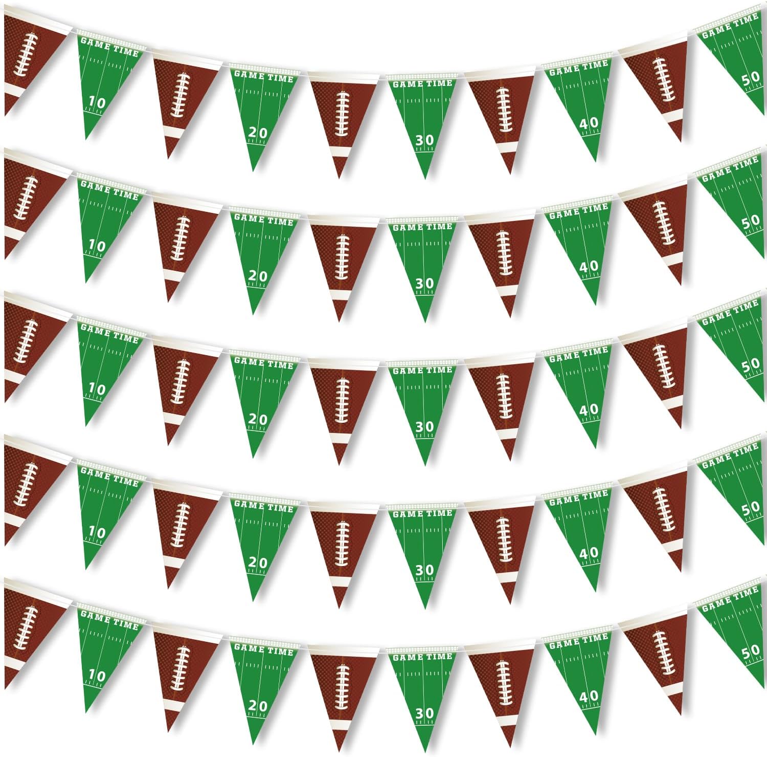 5 Packs Football Birthday Banner Party Decorations