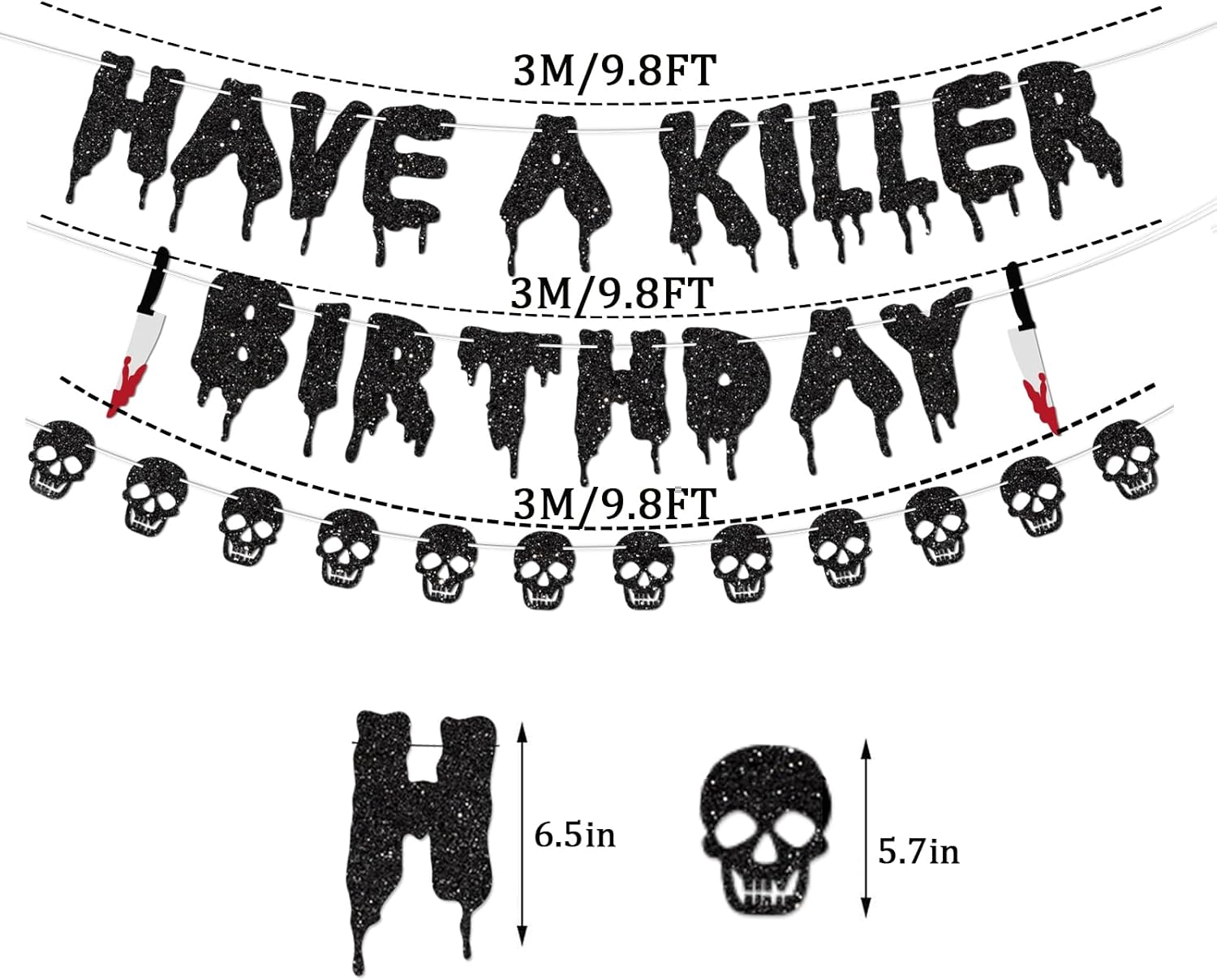 Glitter Have a Killer Halloween Party Decorations Banner