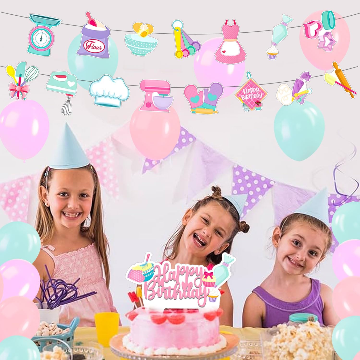 59 Pcs Baking Birthday Party Supplies Set