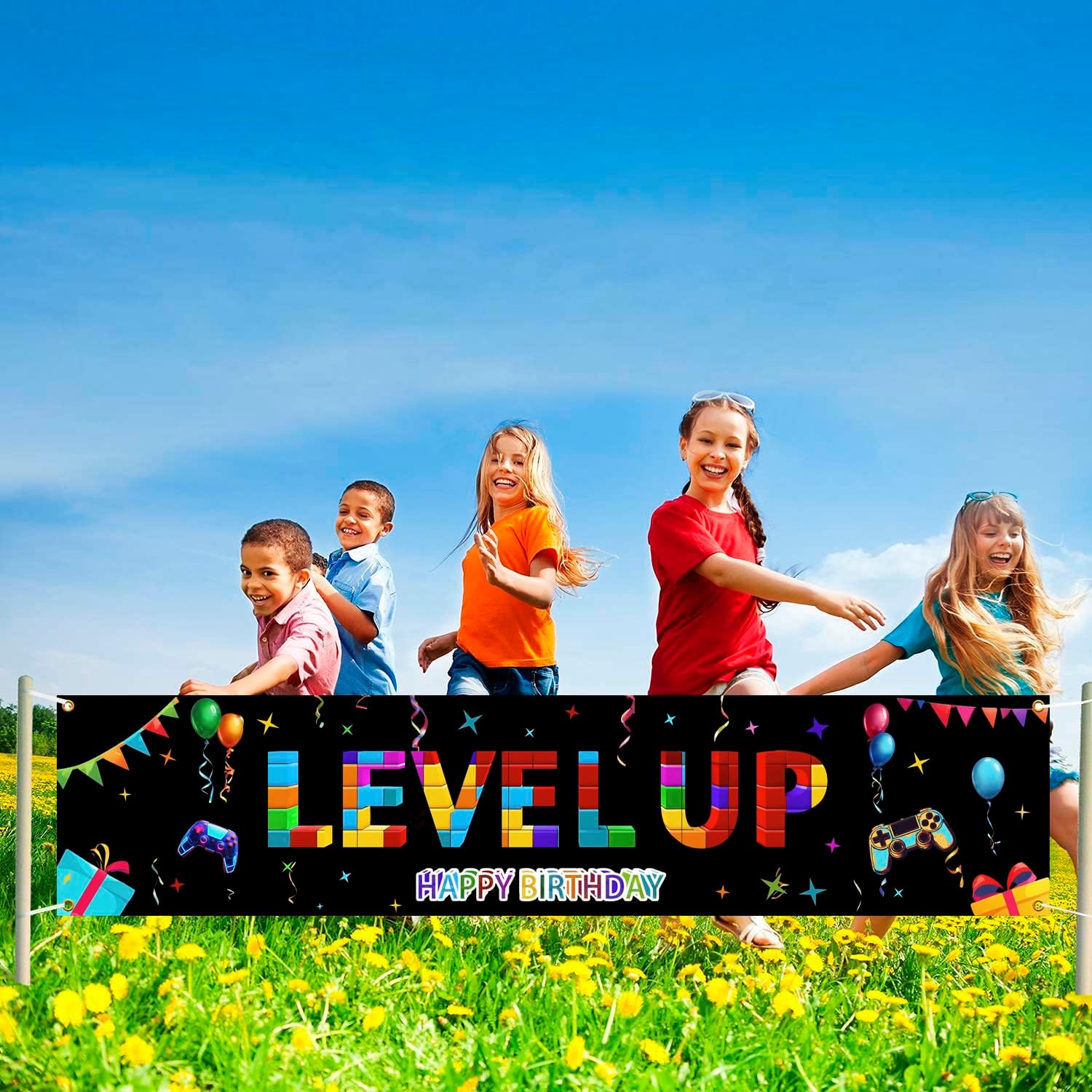 Video Game Happy Birthday Banner for Party Decor