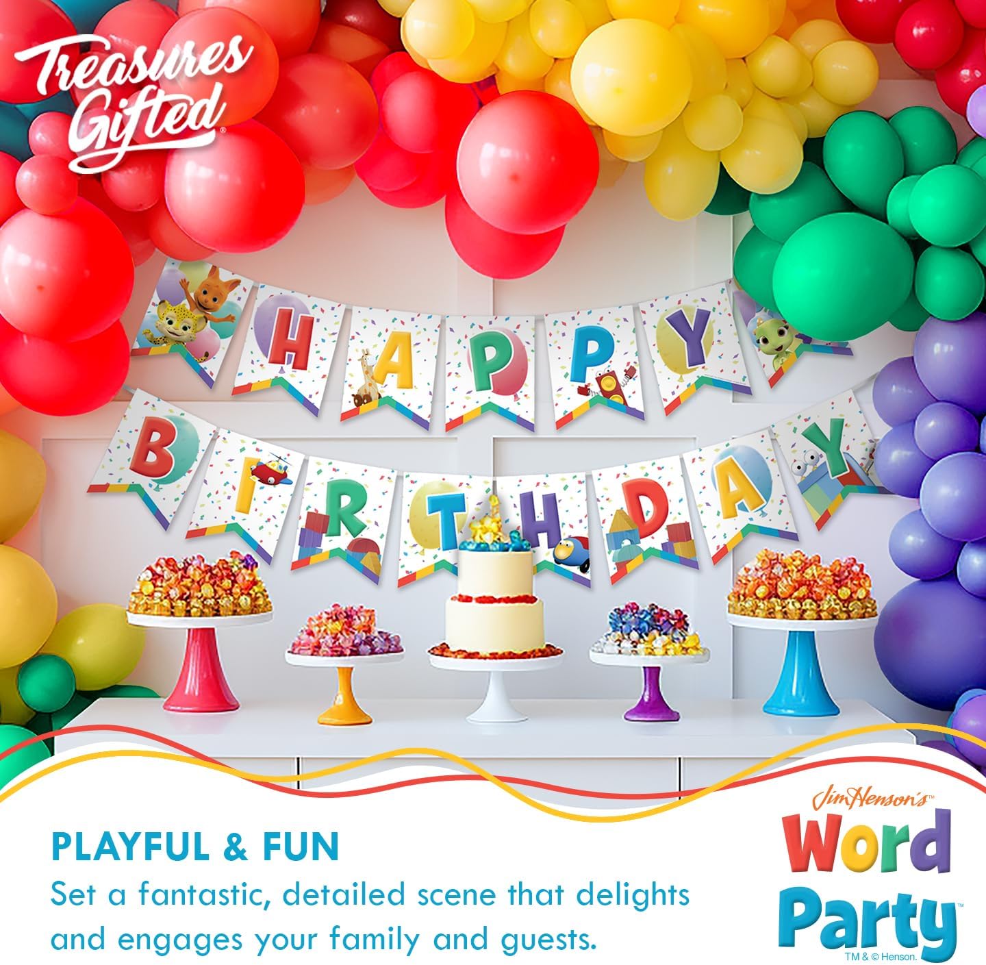 Treasures Gifted Word Party Birthday Banner - 15 Panel Decorations