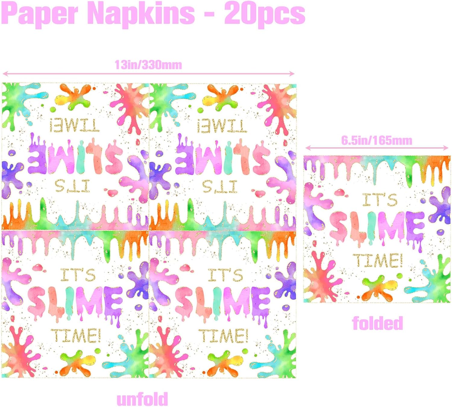80 Pcs Slime Party Tableware Kit for 20 Guests