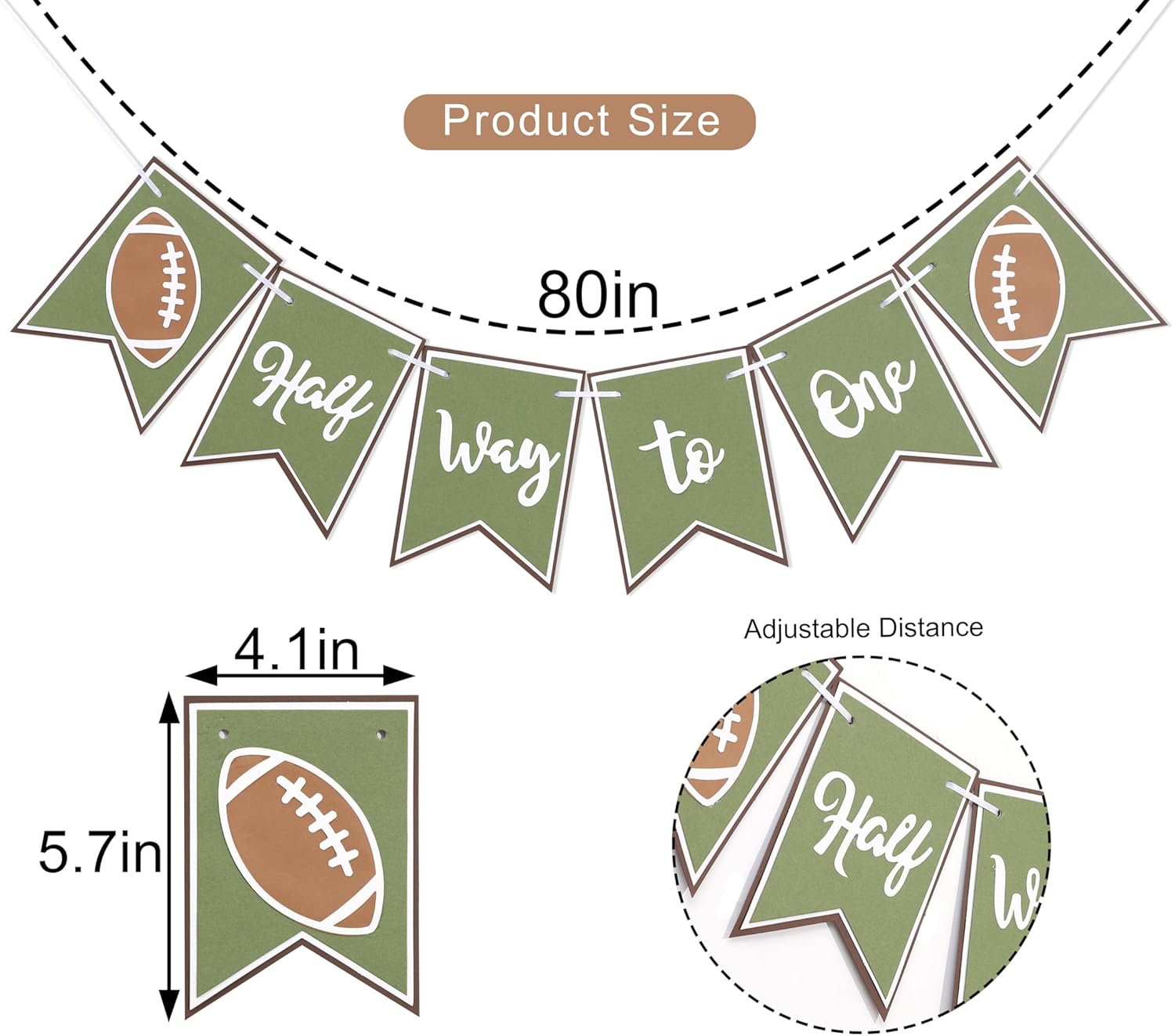 Football Half Birthday Banner for Boys 6 Months Celebration