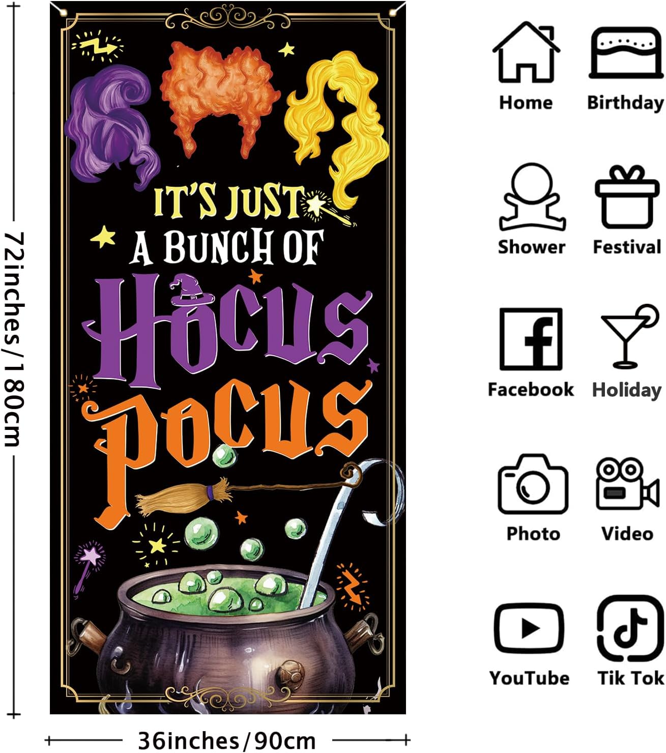 Hocus Pocus Sanderson Sisters Halloween Door Cover Banner
