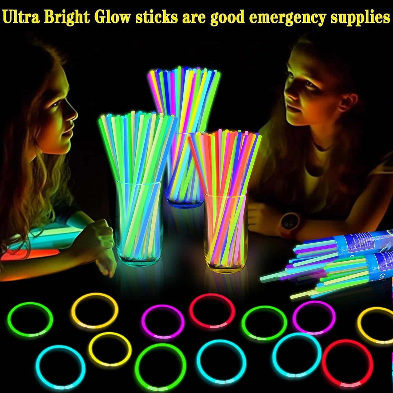 TURNMEON 120 Pack Ultra Bright Glow Sticks Party Supplies