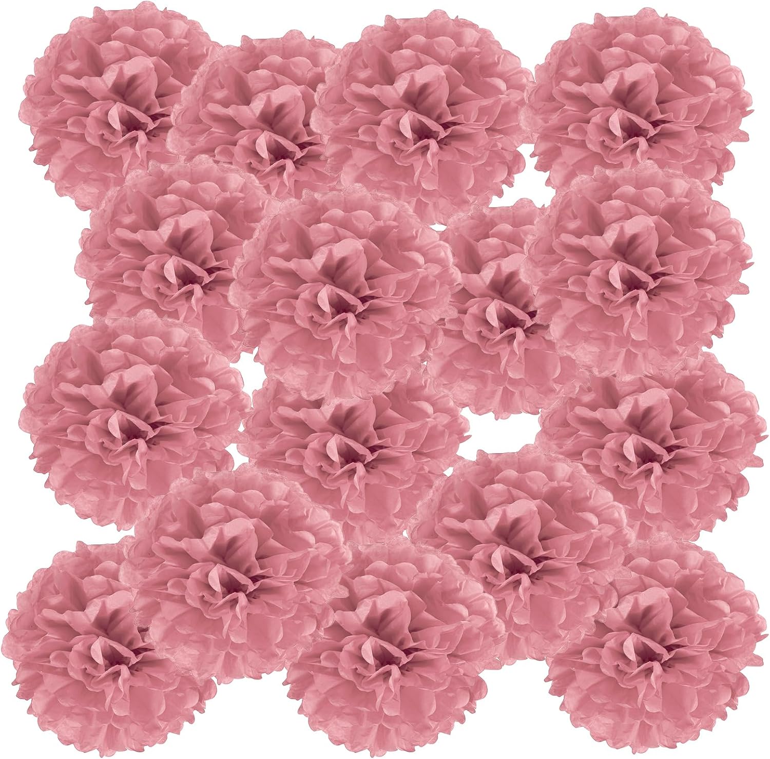 PATIKIL 6 Inch Grey Pink Tissue Pom Poms Flowers 20 Pack