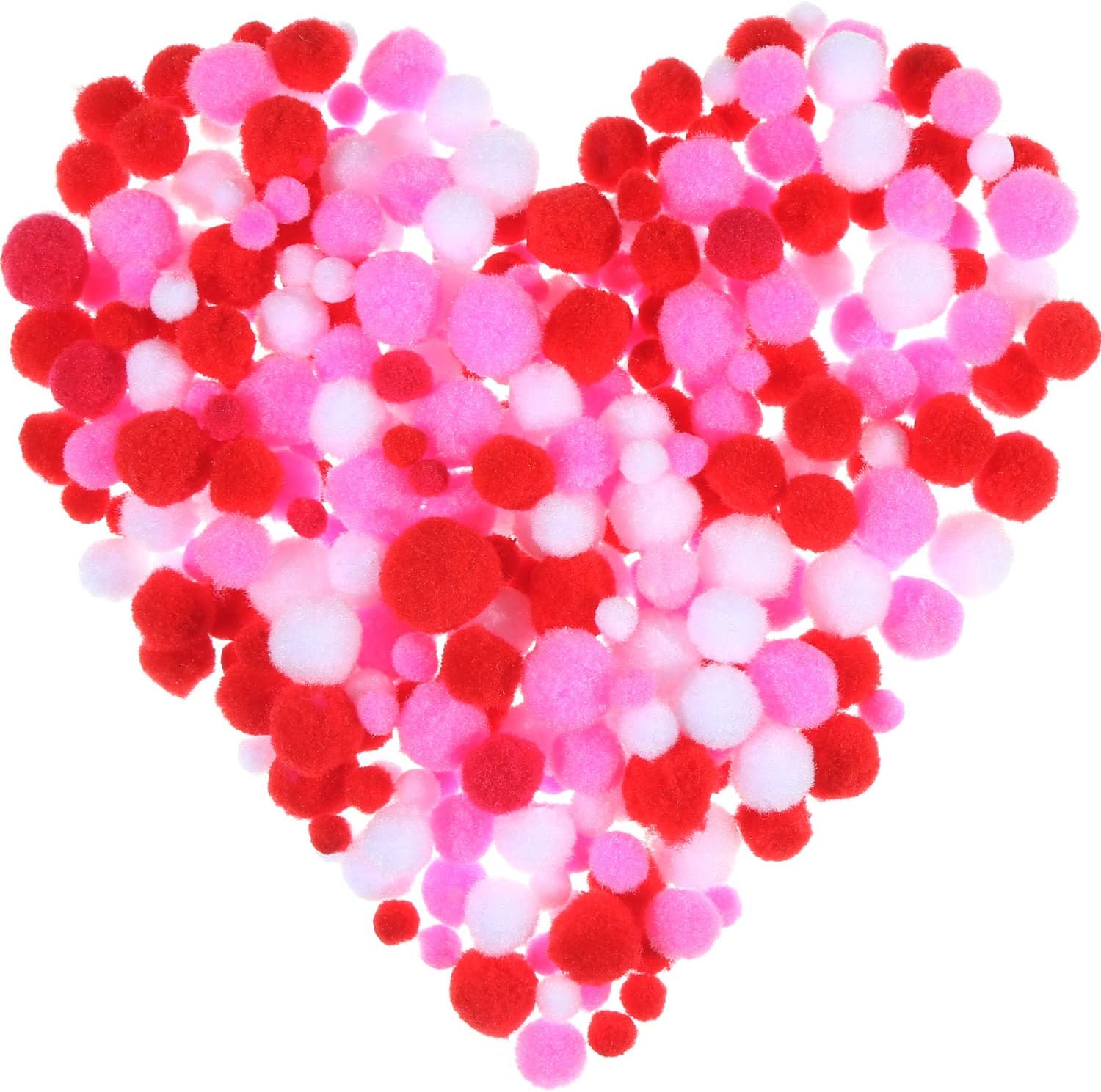 Sumind 300 Pcs Valentine Pom Poms Craft Kit