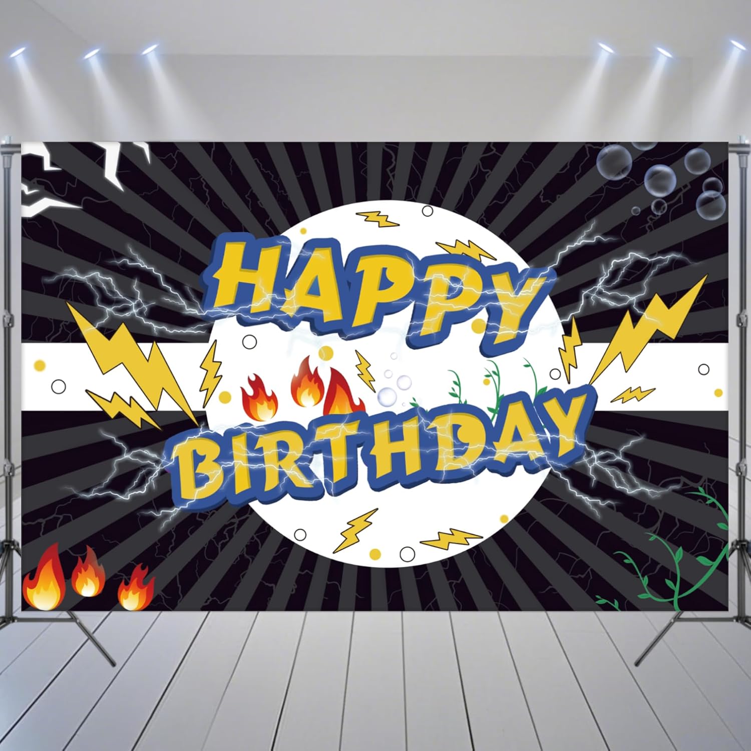 Animation Birthday Banner with Decorative Ribbon