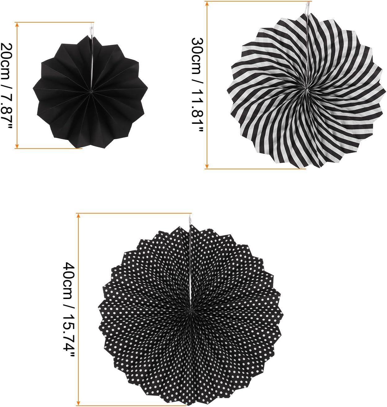 MECCANIXITY 12-Piece Hanging Paper Fan Decor Set