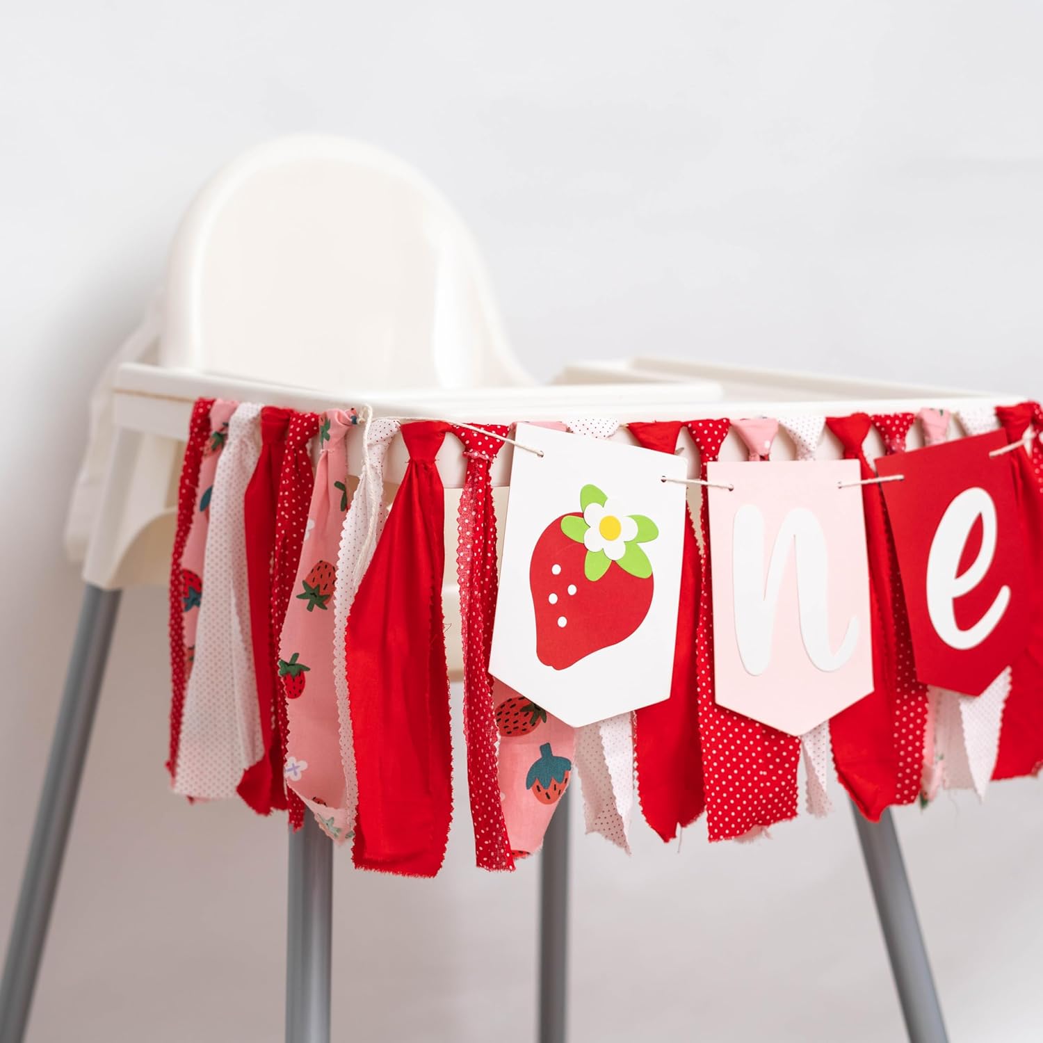Strawberry First Birthday High Chair Banner