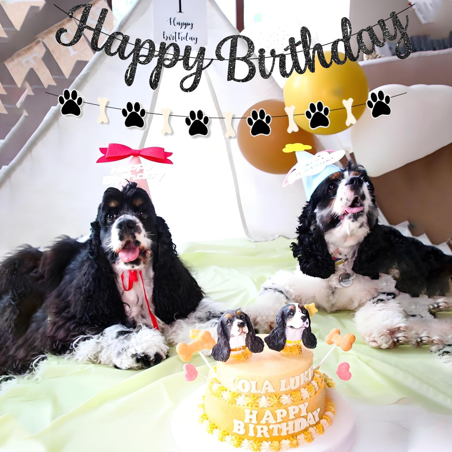 Dog Paw Happy Birthday Banner Decorations