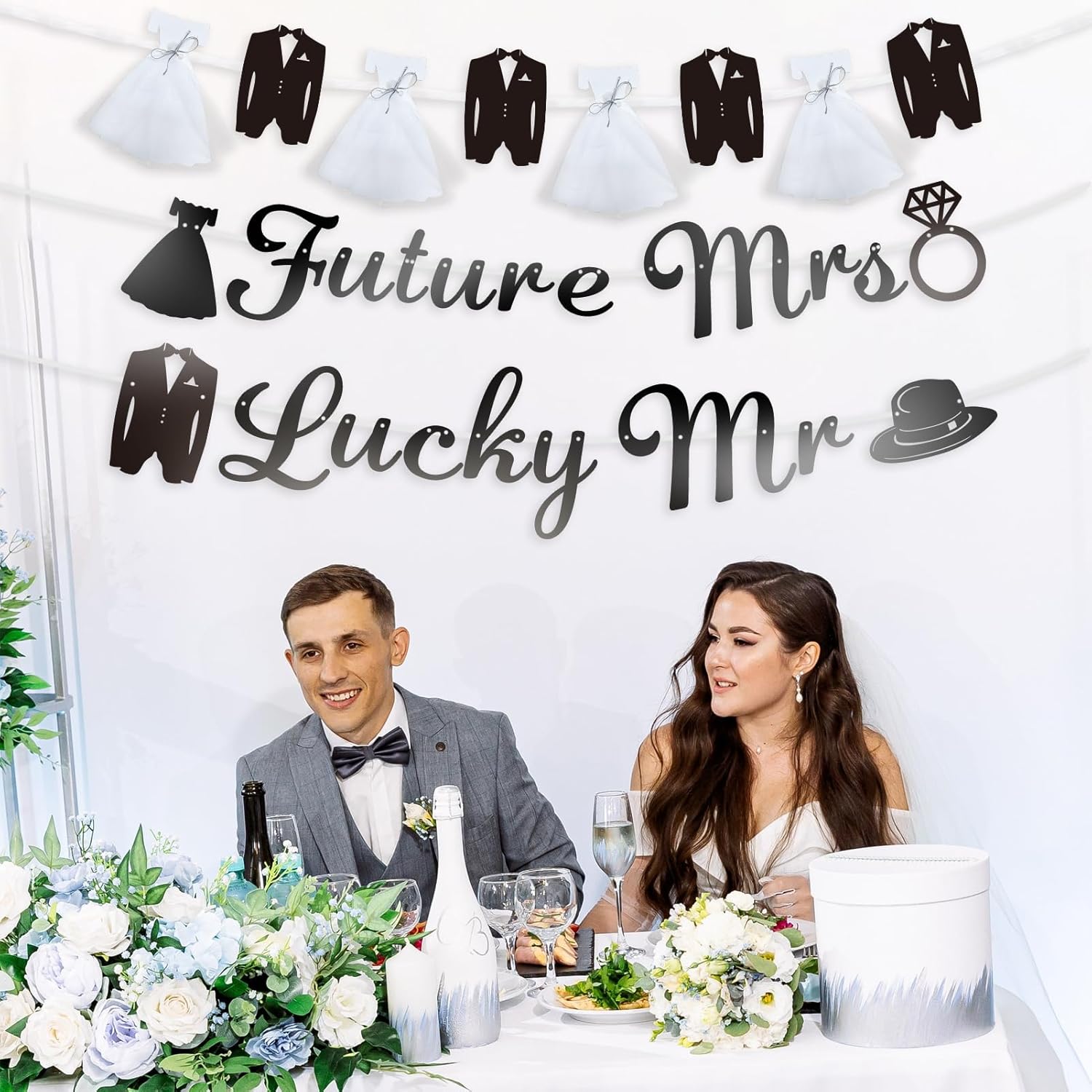 Future Mrs Lucky Mr Banner for Bridal Shower Decorations
