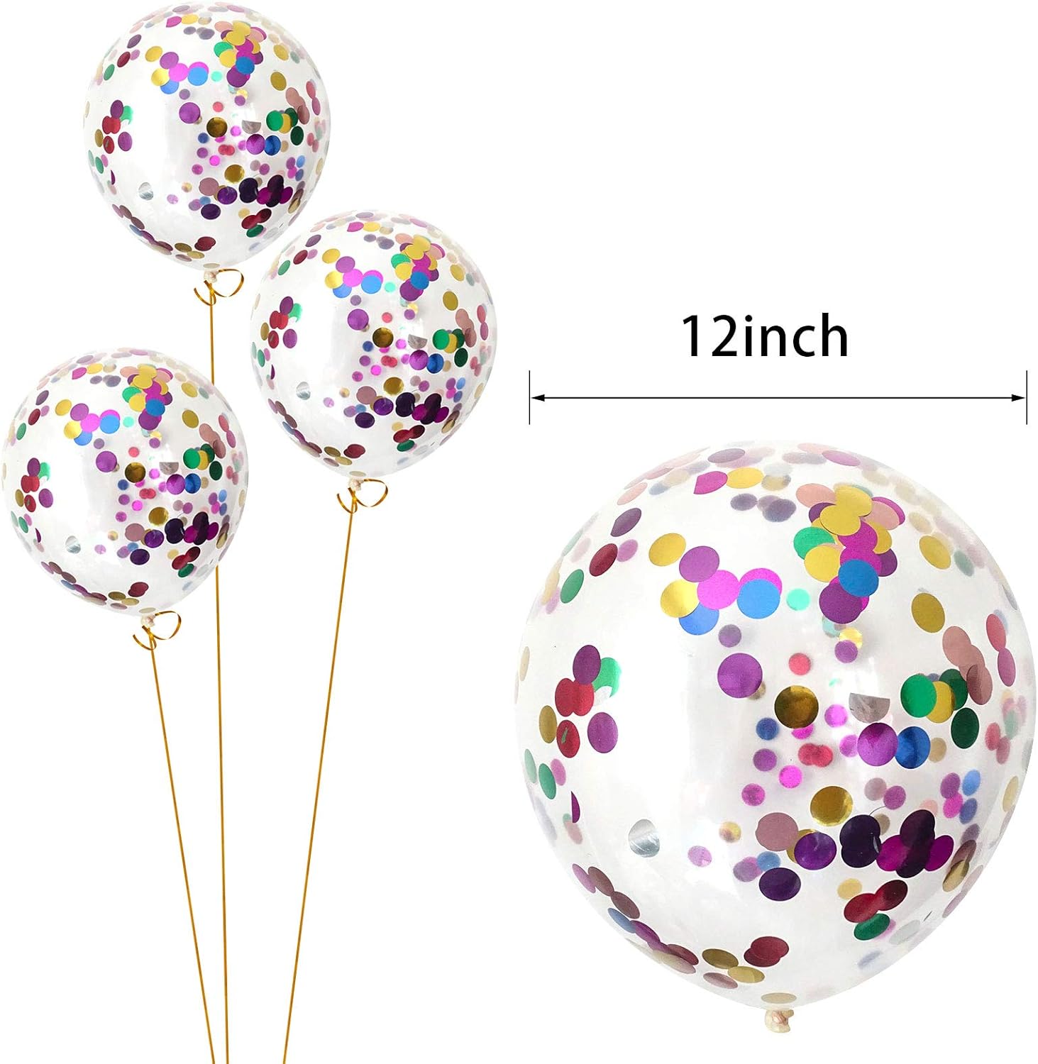40pcs 12 Inch Transparent Confetti Balloons for Parties