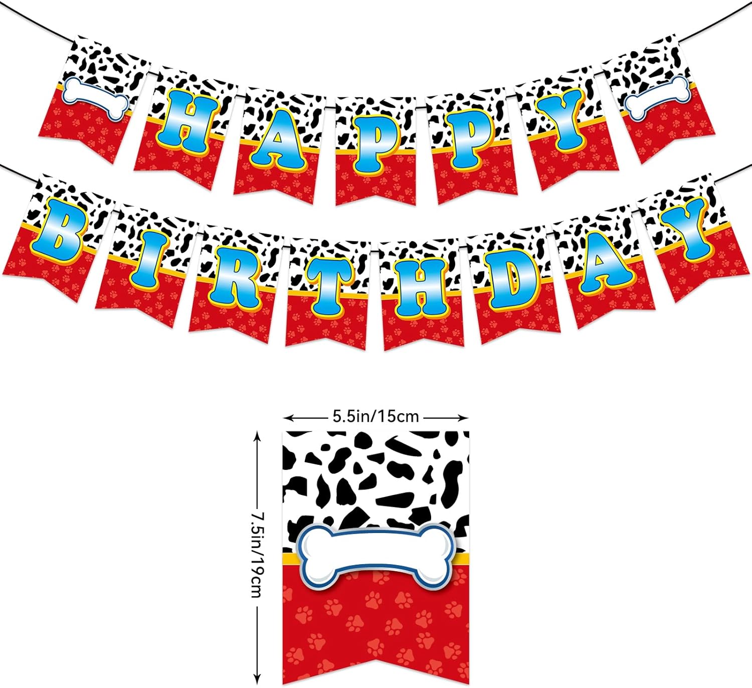 Dog Paw Happy Birthday Banner for Kids and Toddlers