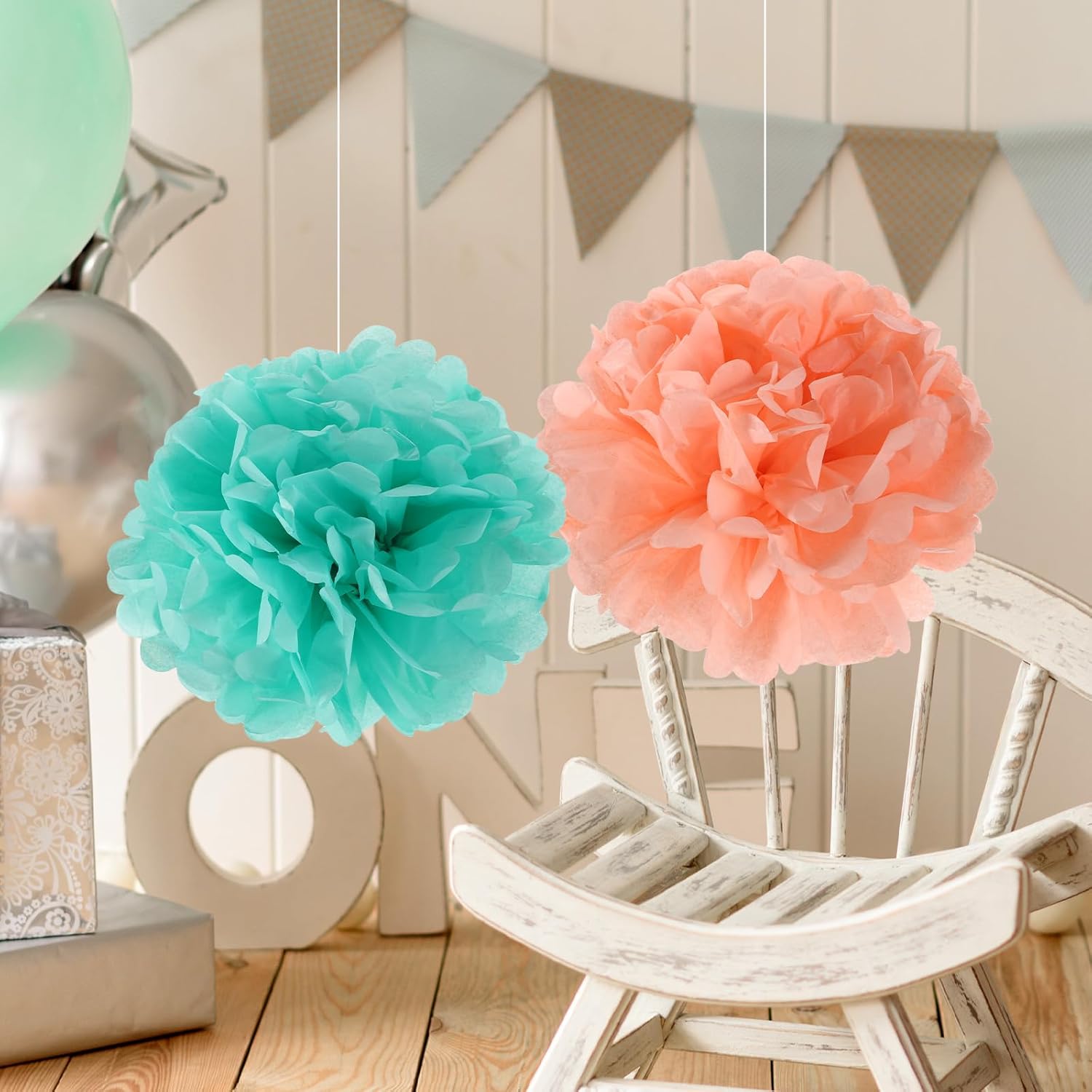 LUOZZY 20 Pcs Tissue Paper Pom Poms 30cm for Parties