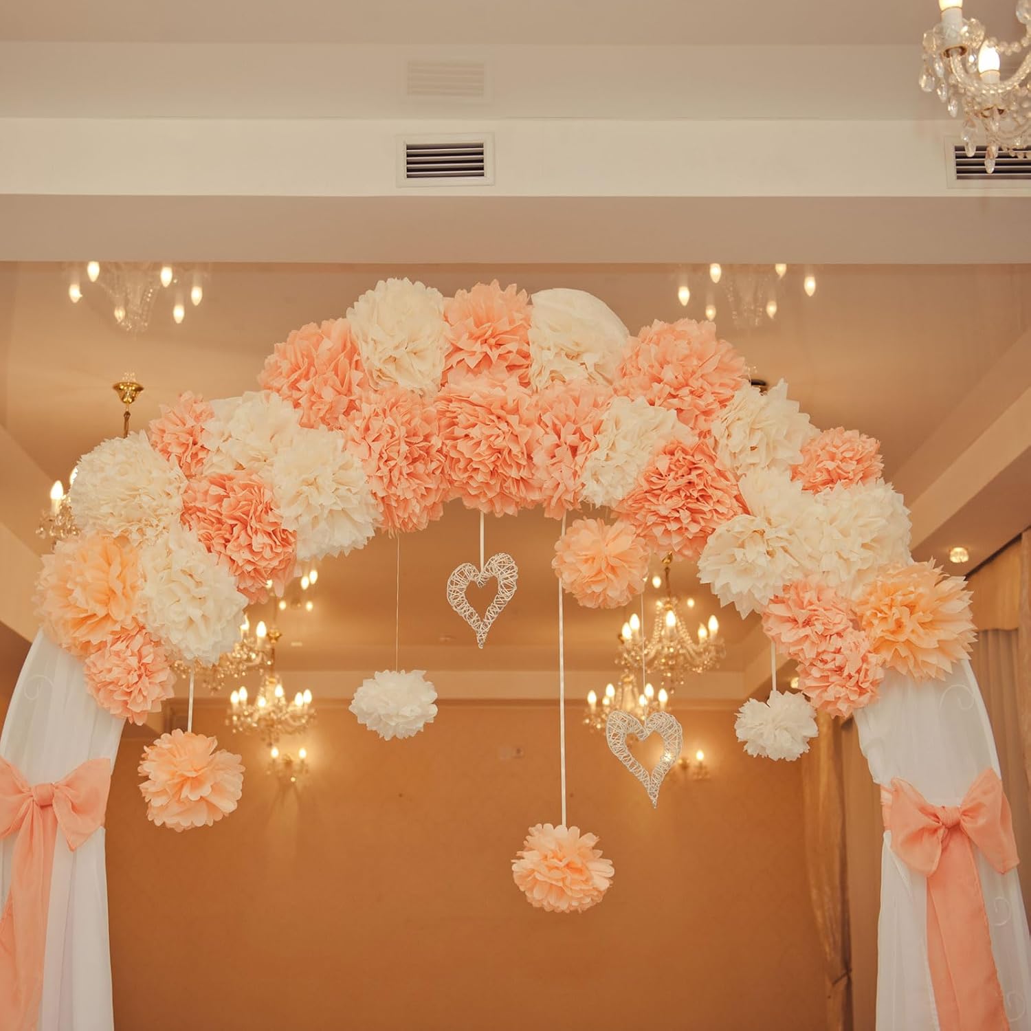 Uxcell 15pcs Tissue Paper Pom Poms Decorations 101214 Inch
