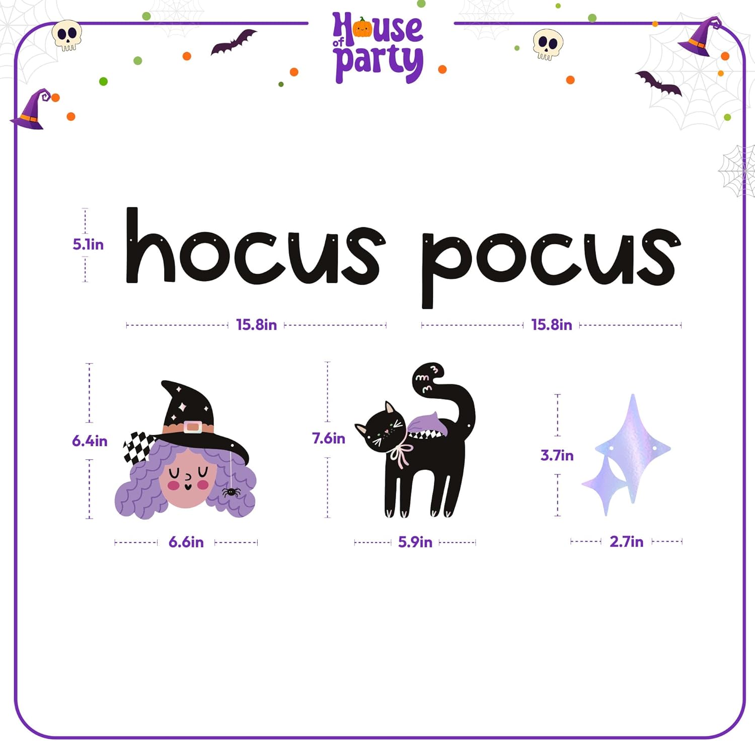 Hocus Pocus Halloween Banner - Witch Cat Decor