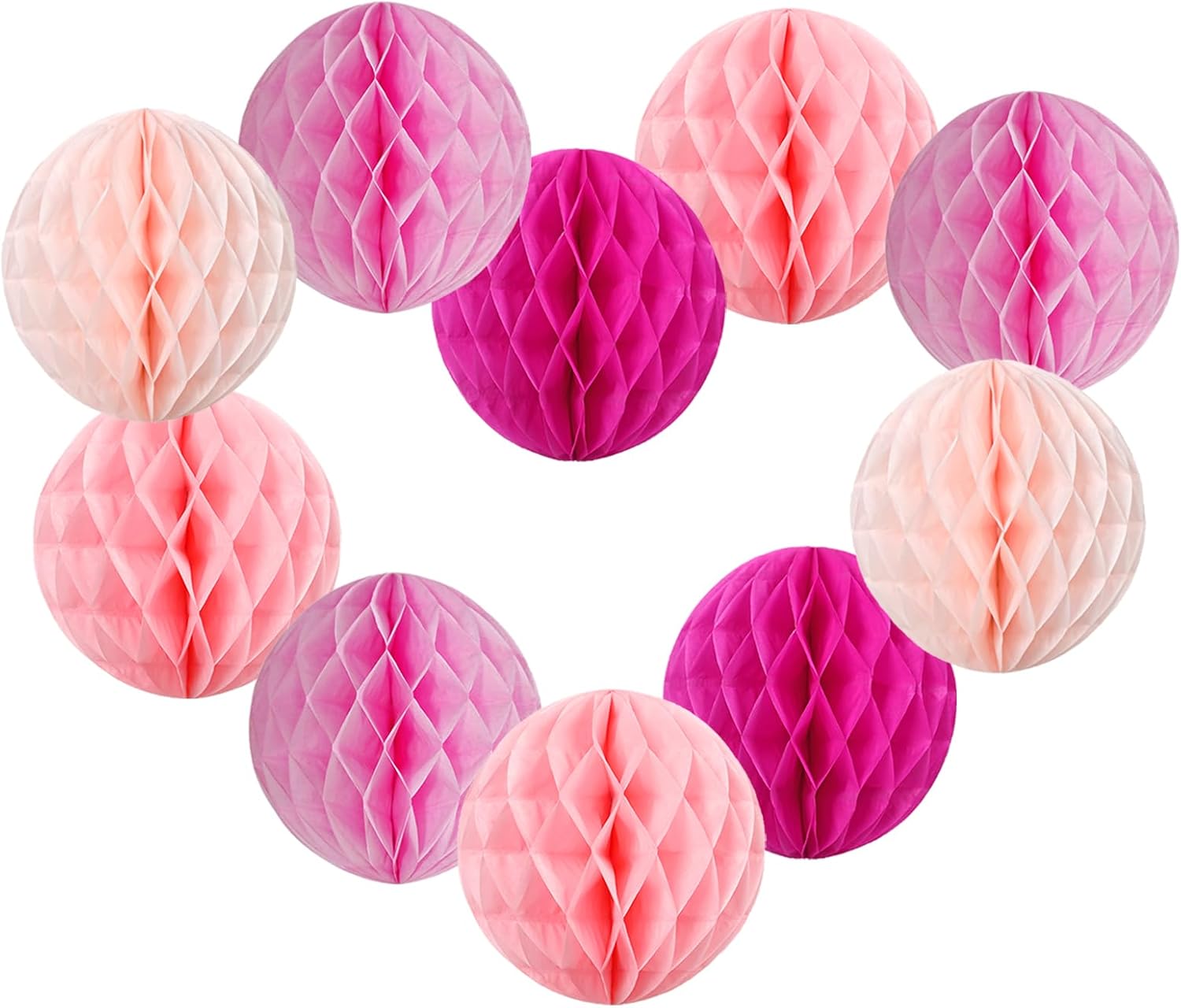 Hanging Honeycomb Decor Hot Pink Party Balls Set of 16