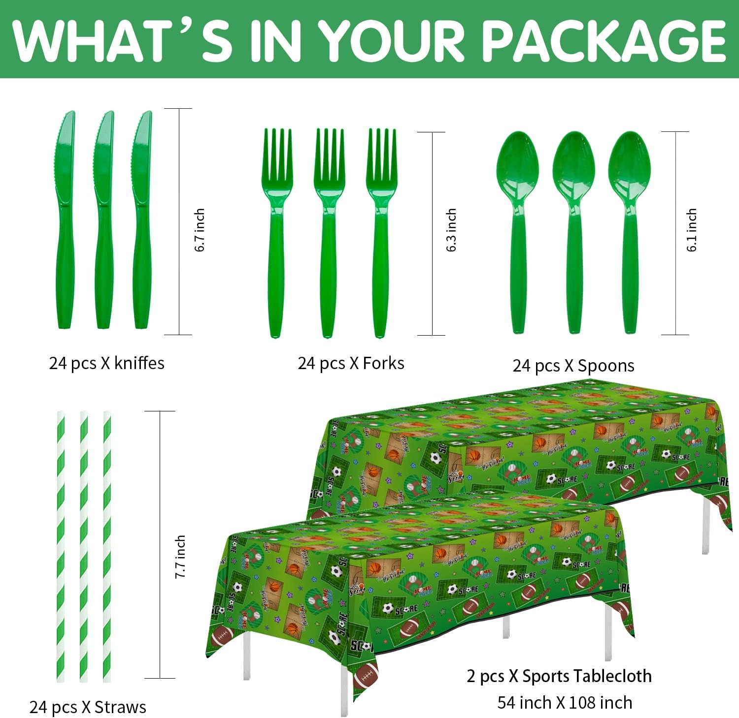 Xigejob Sports Theme Party Supplies for 24 Guests