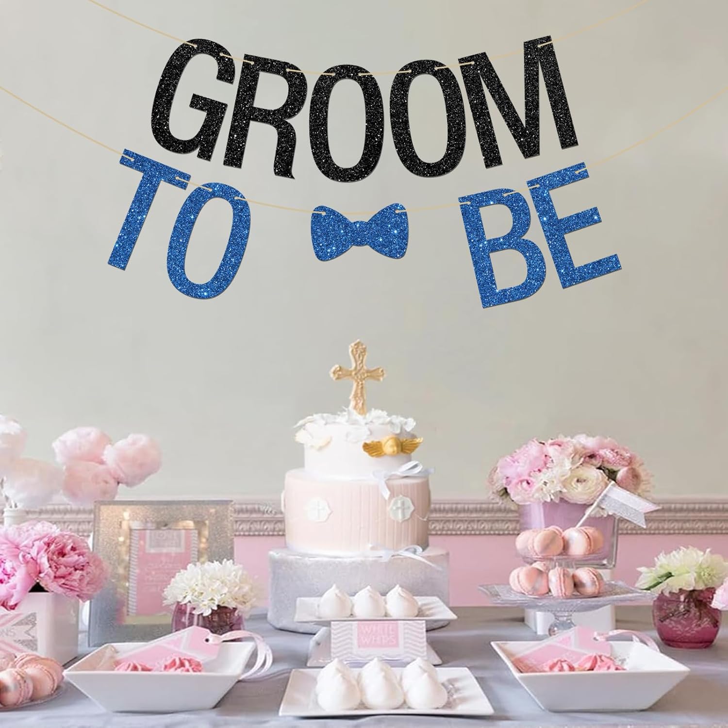 Funny Groom To Be Banner with Glitter Letters