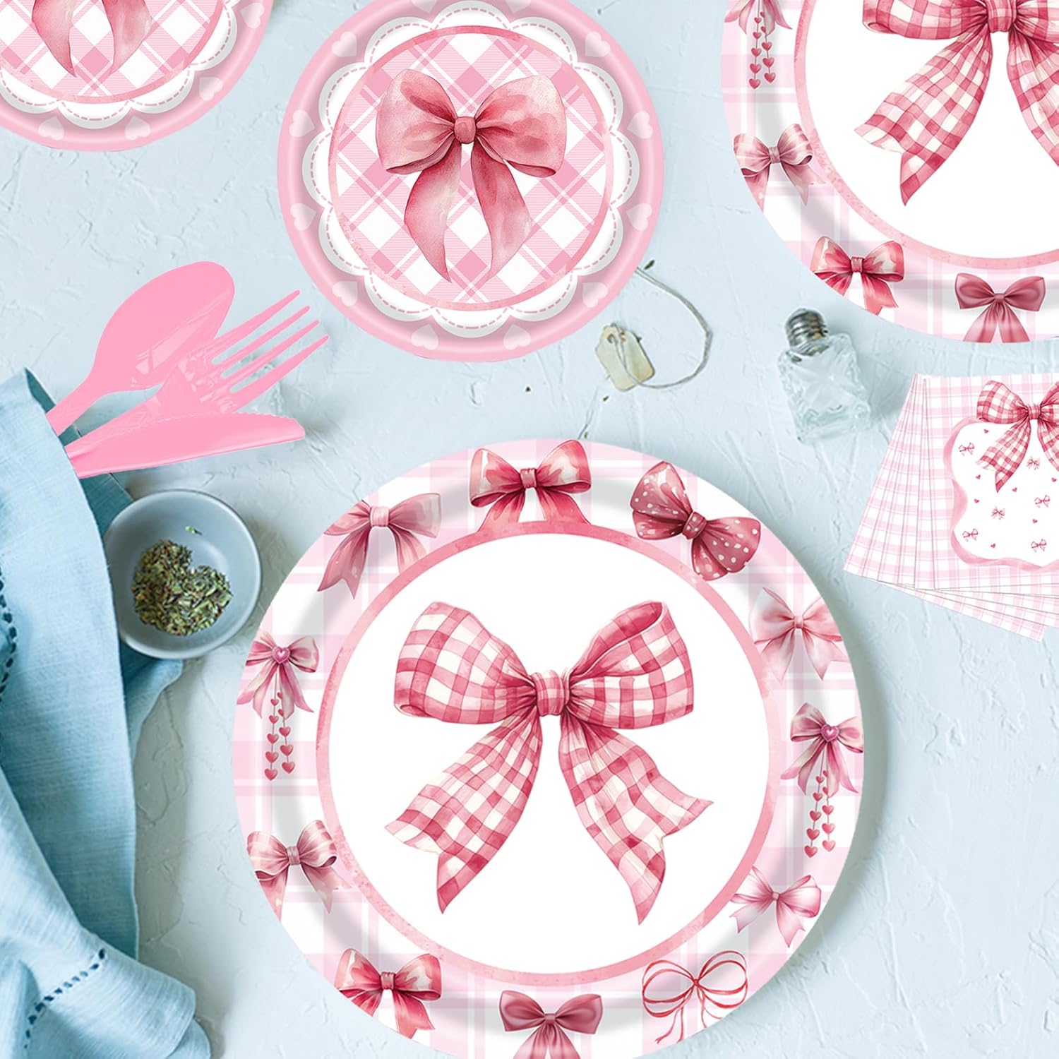 Pink Bow Birthday Party Set for 24 Guests