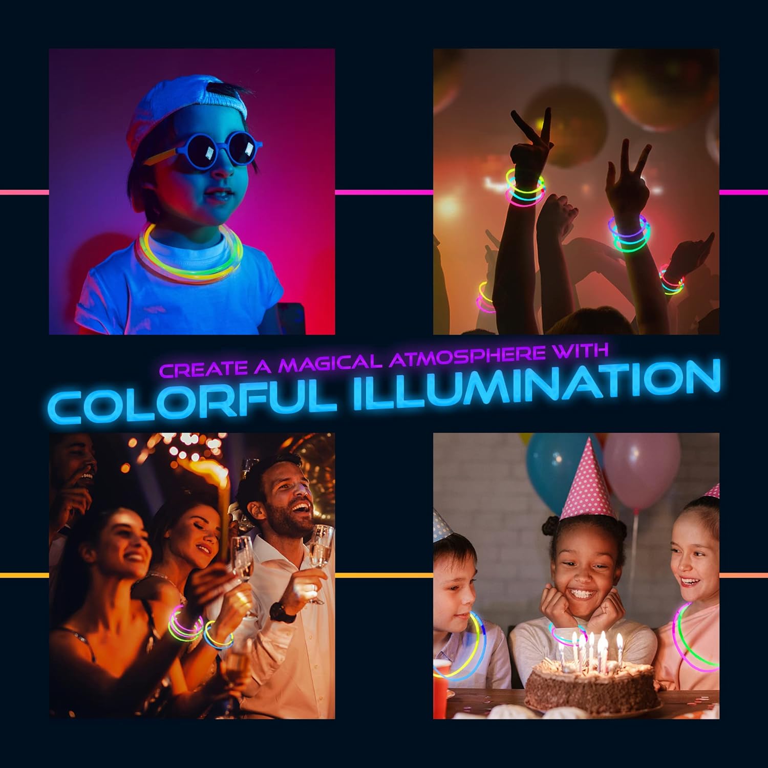 248 PCS Glow Sticks Party Pack with Connectors